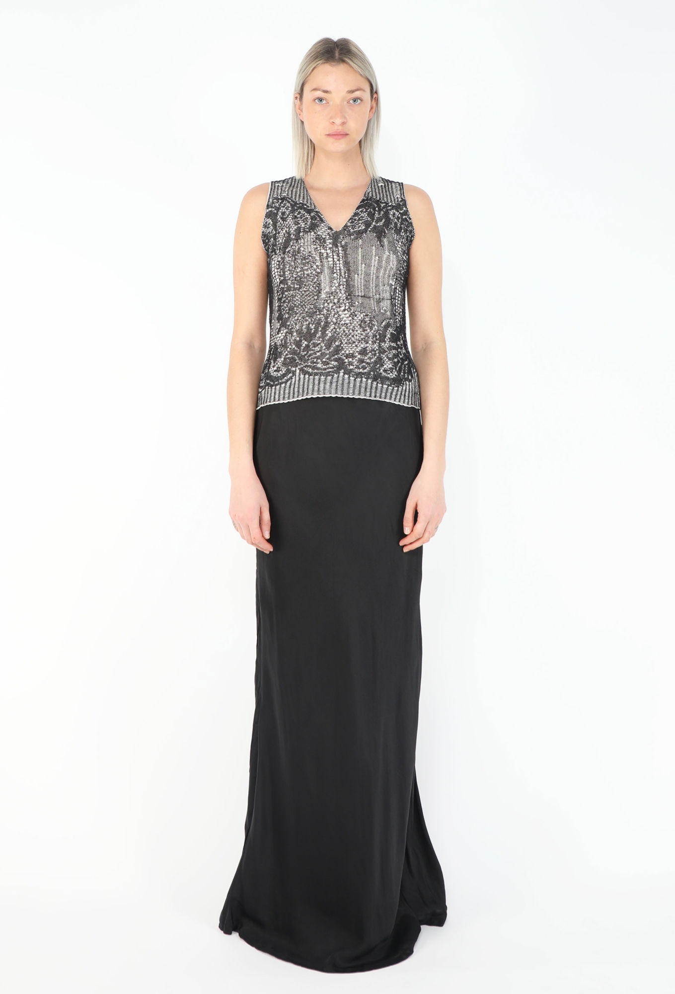 Spring 1999 Distressed Jacquard Ensemble - Dries Van Noten | ReSee