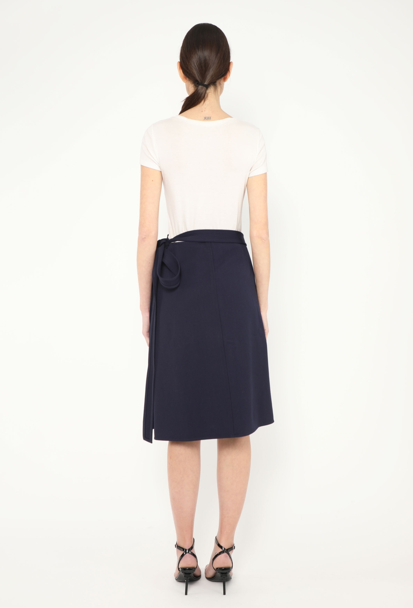 F/W 2014 Belted Twill Wrap Skirt - Céline | ReSee
