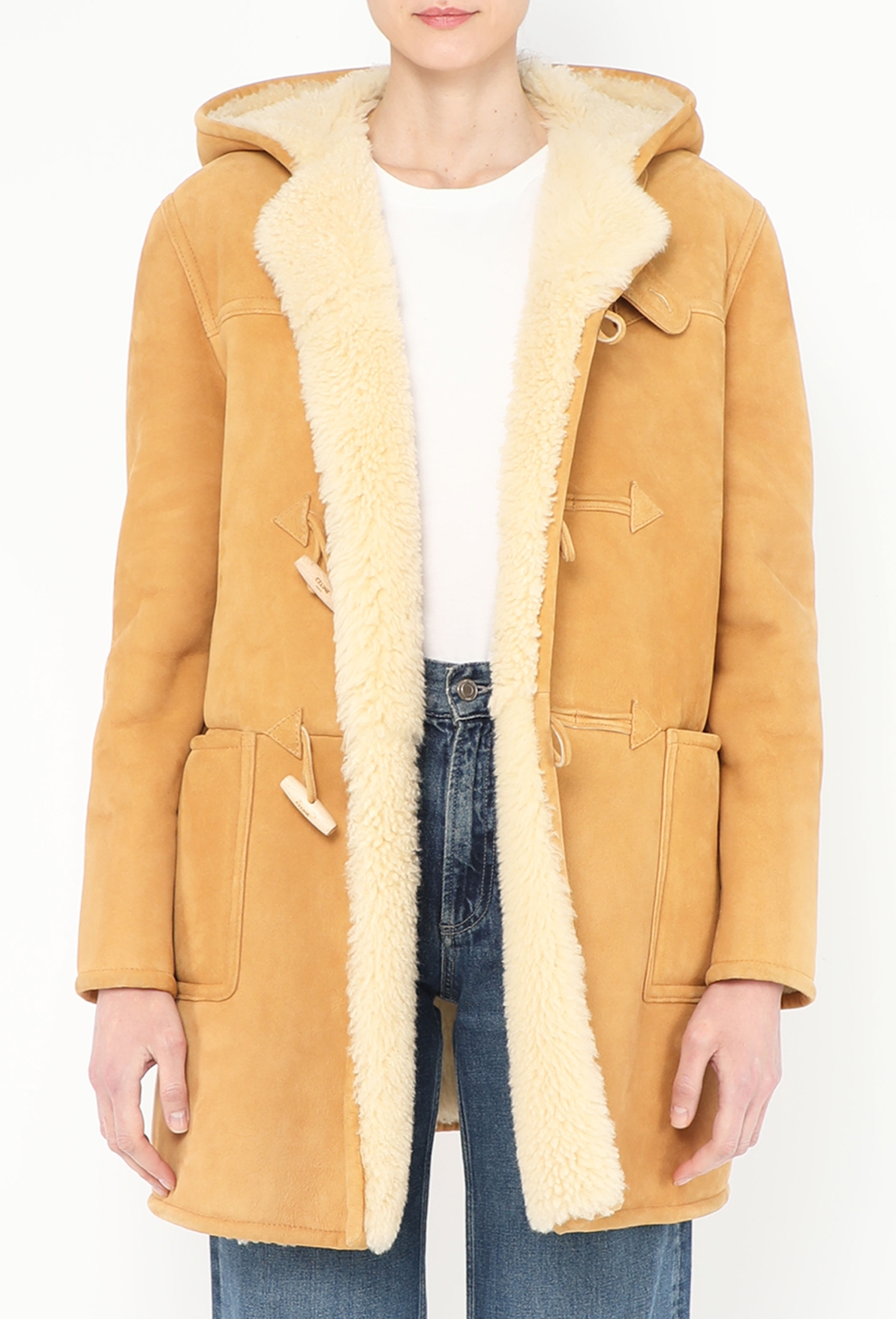 2019 Hooded Shearling-Lined Toggle Coat - Céline | Authentic