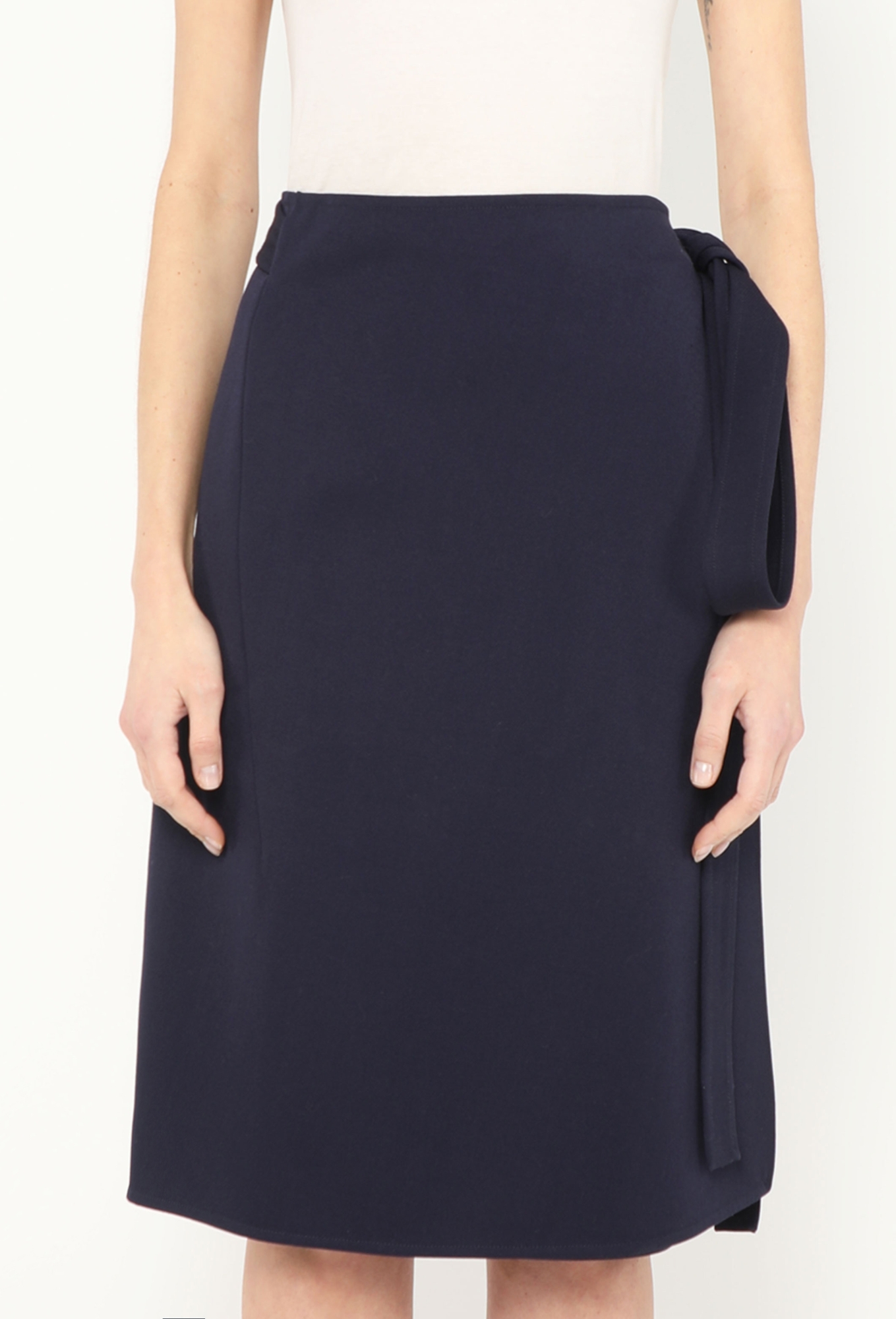F/W 2014 Belted Twill Wrap Skirt - Céline | ReSee