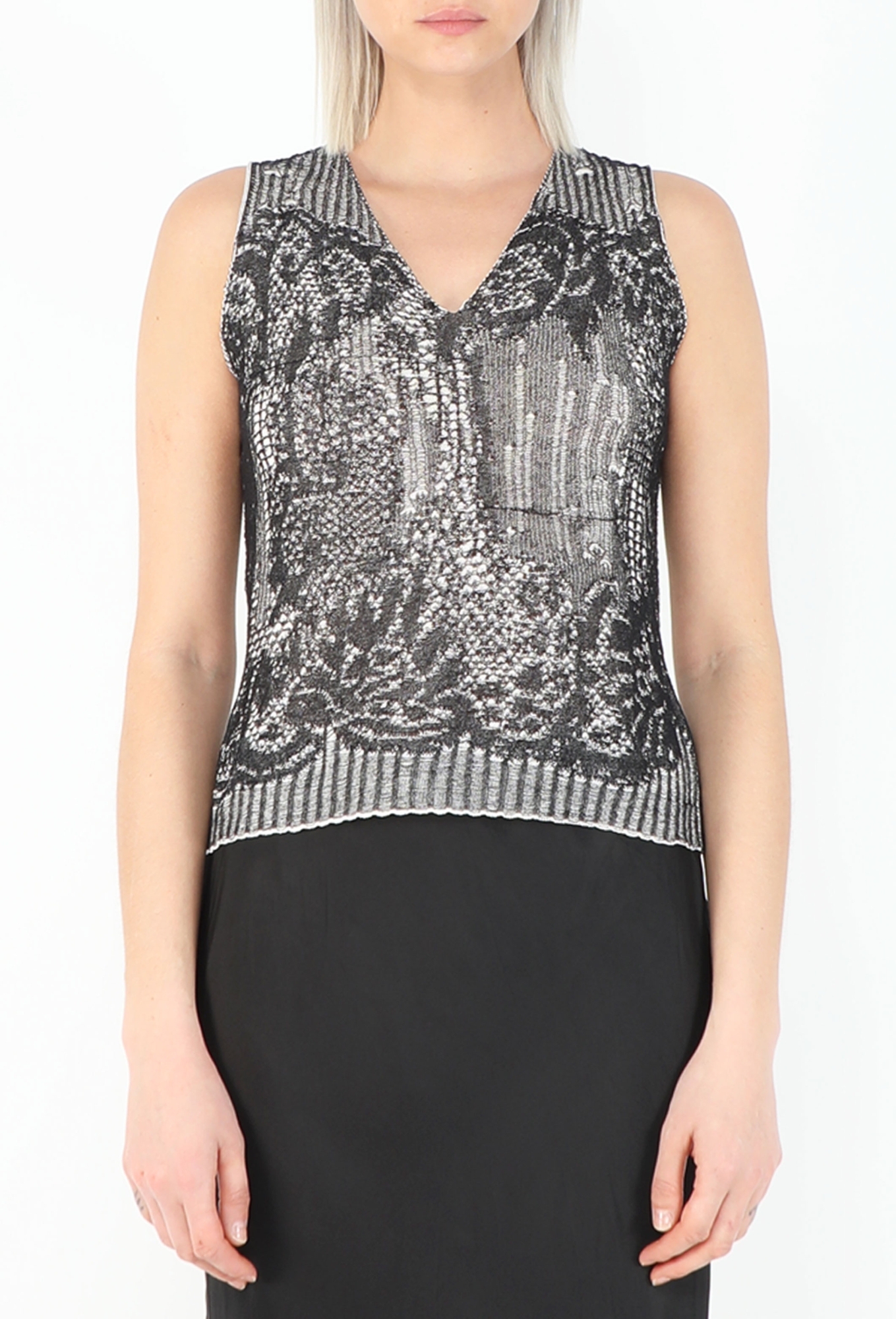 Spring 1999 Distressed Jacquard Ensemble - Dries Van Noten | ReSee