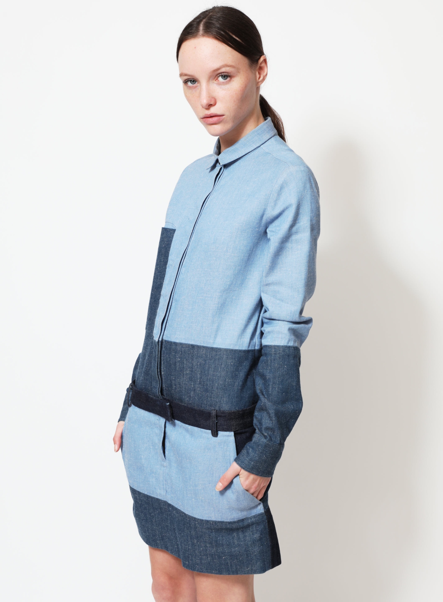 celine denim dress Celine - blue Dress In Cotton Denim for Women - size 40 FR