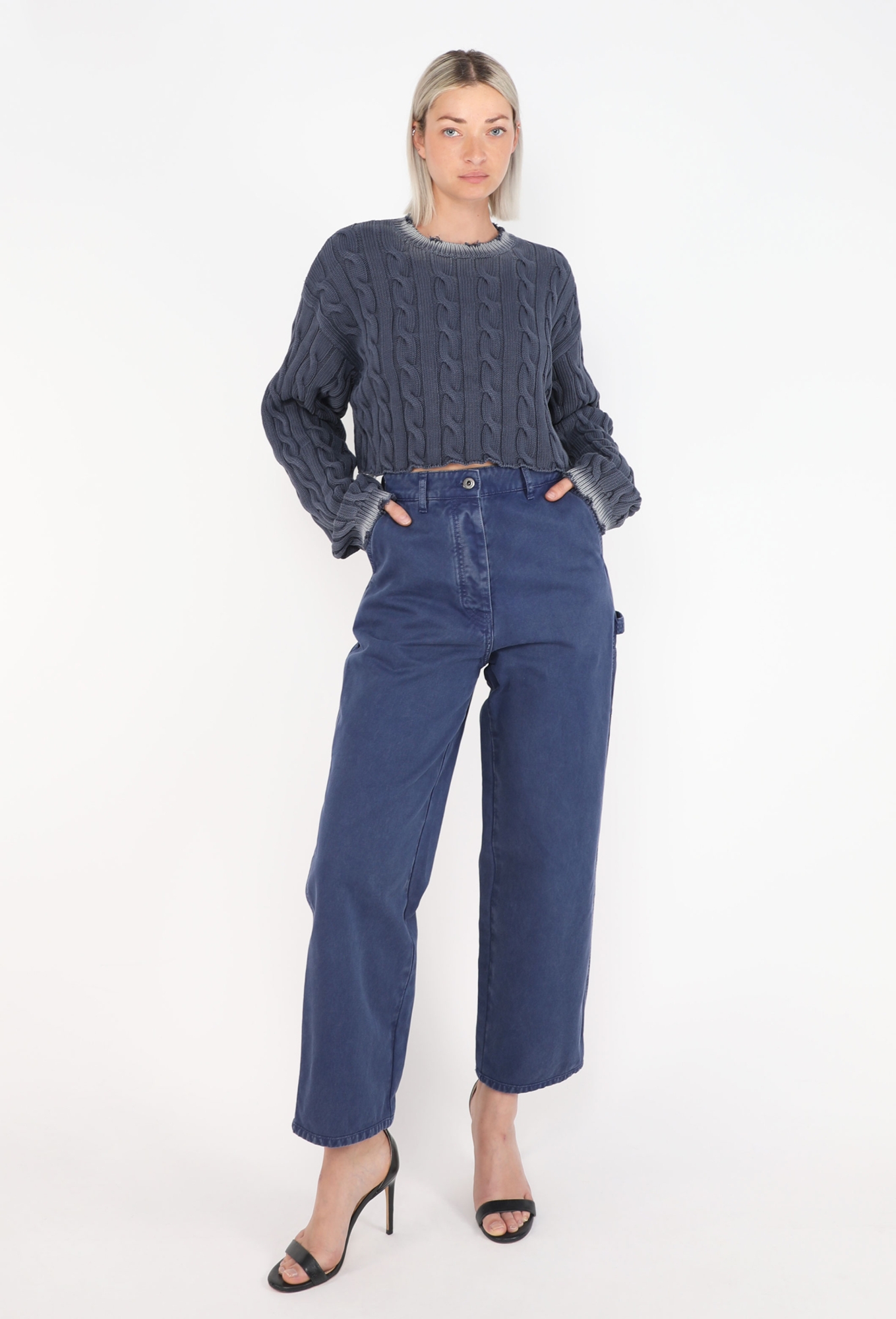 Cropped Cable-Knit Sweater, S/S 2022 - Miu Miu | ReSee