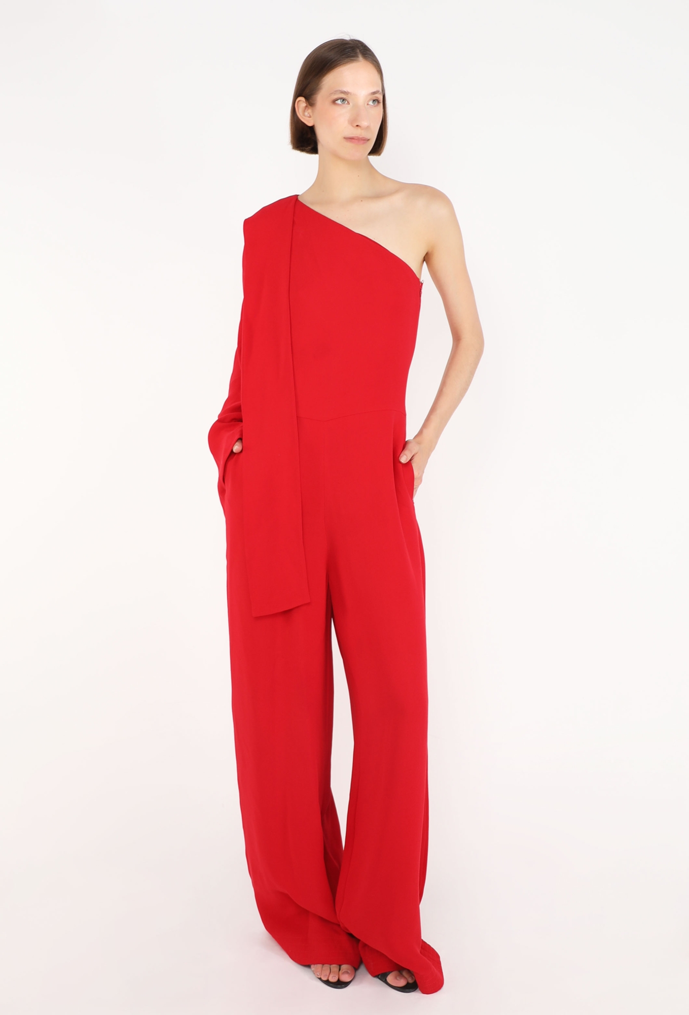 RED VALENTINO ノースリーブオールインワン One-Shoulder Silk Jumpsuit, Resort 2015 - Valentino | ReSee