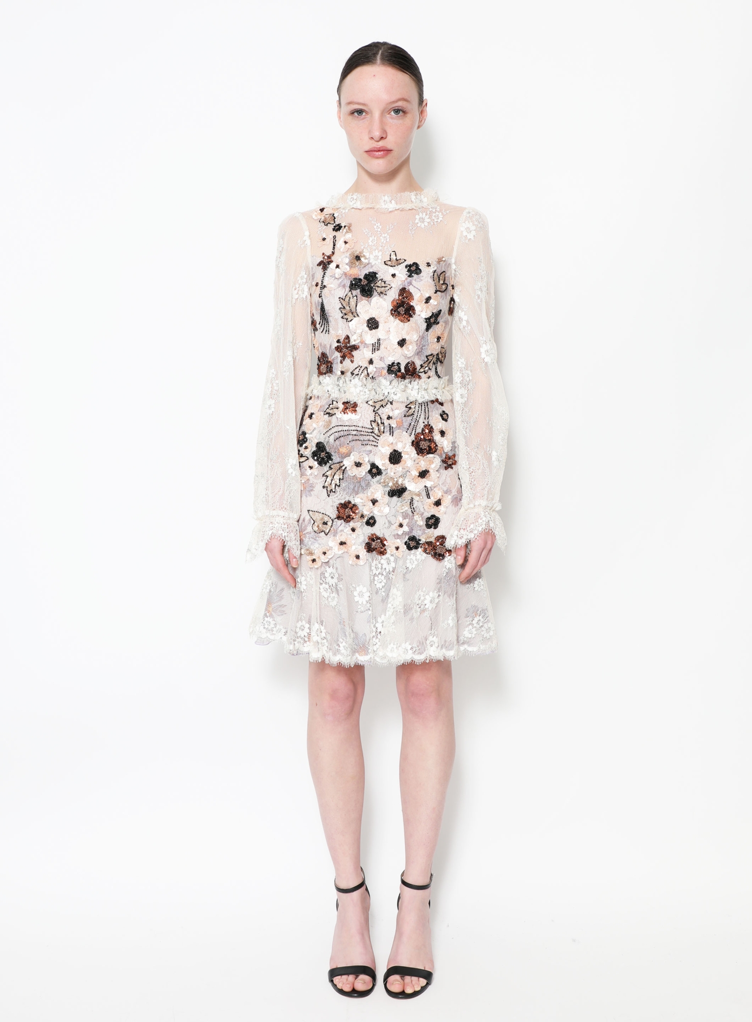 rodarte floral sequin dress Rodarte Floral Sequin One-Shoulder Midi-Dress