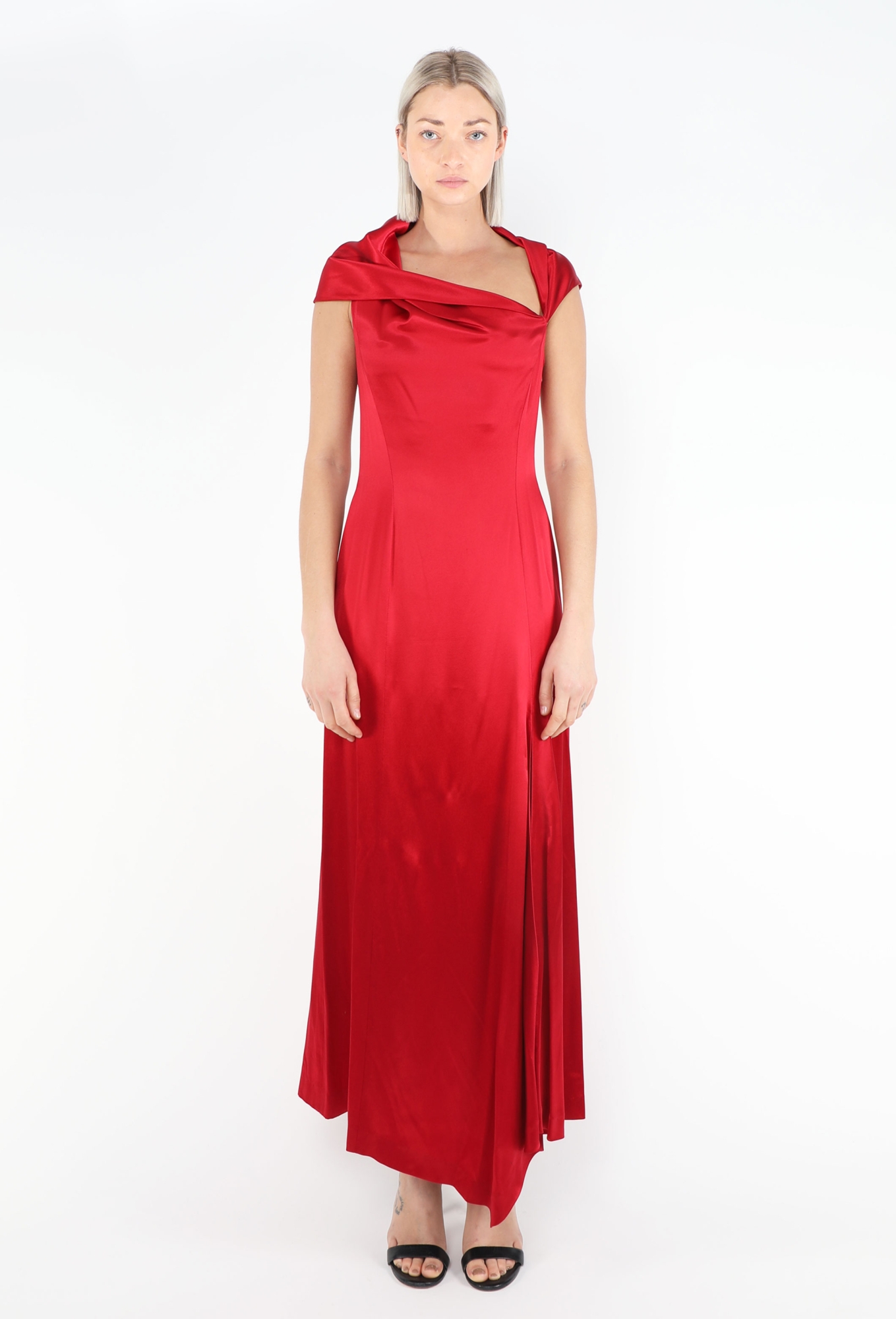 woman within denim dress Women's Maxi | Avara making it perfect for fabric-group:jersey Kleur:Swembad Martini Olive Chiffon V-Neck
