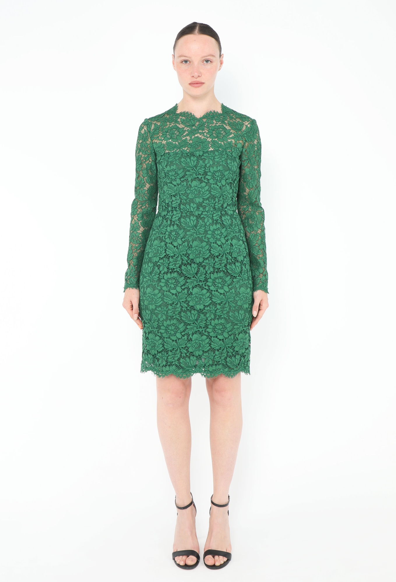 green floral lace dress Rowan Lace Dress in Sage main image 1