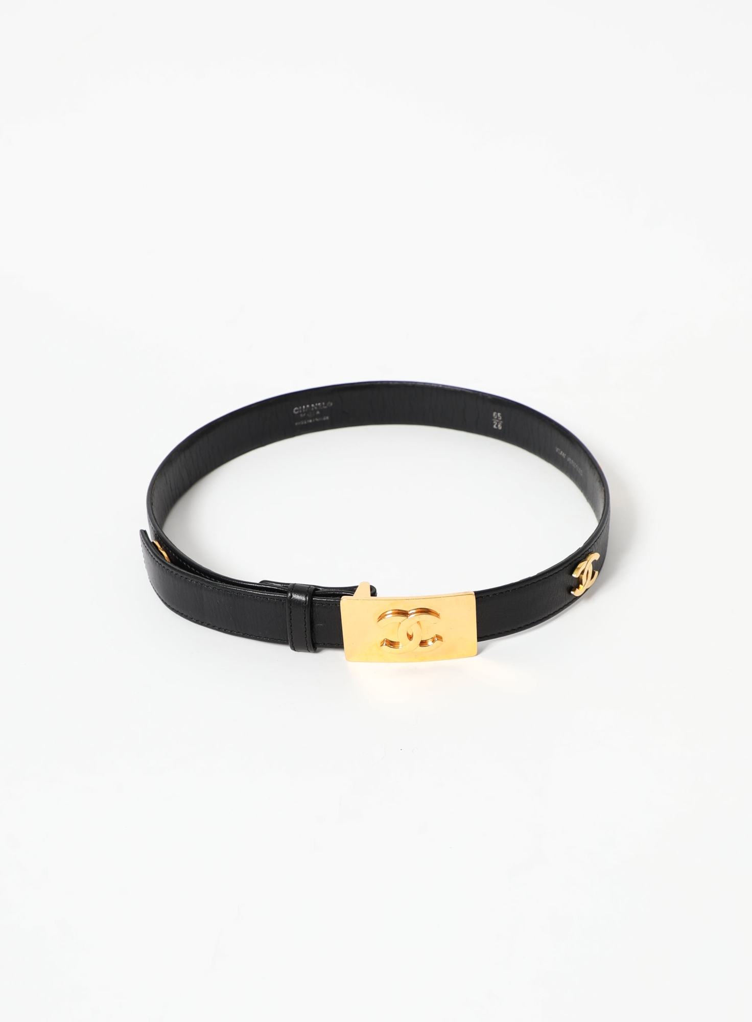 Authentic CHANEL brass buckle 1997 runway CC belt 74cm CHANEL 1997 CC Logos Double Chain Belt Vintage Very Rare  main image 4