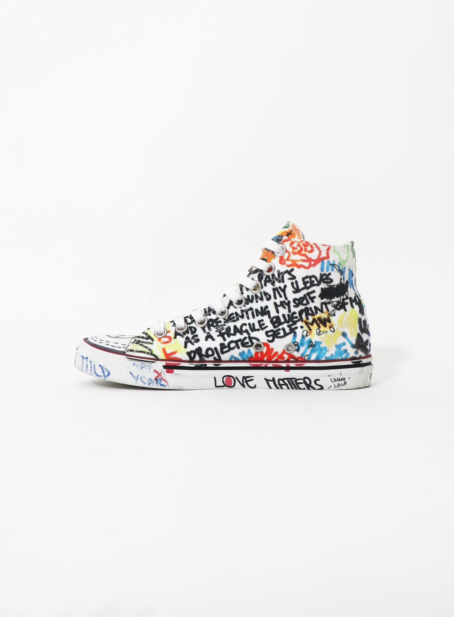 F/W 2018 Graffiti High-Top Canvas Sneakers | Authentic & Vintage