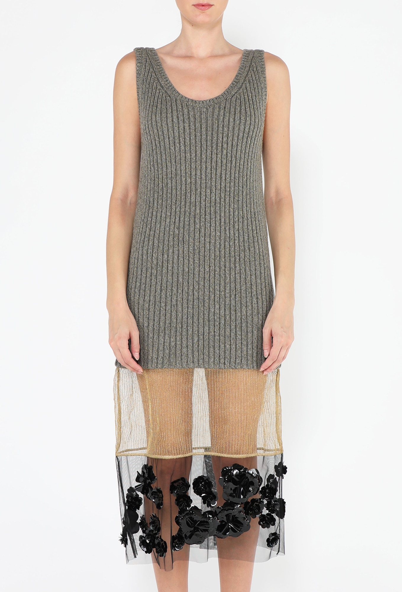 Floral Appliqu Knit Dress, F/W 2022 - Prada | ReSee