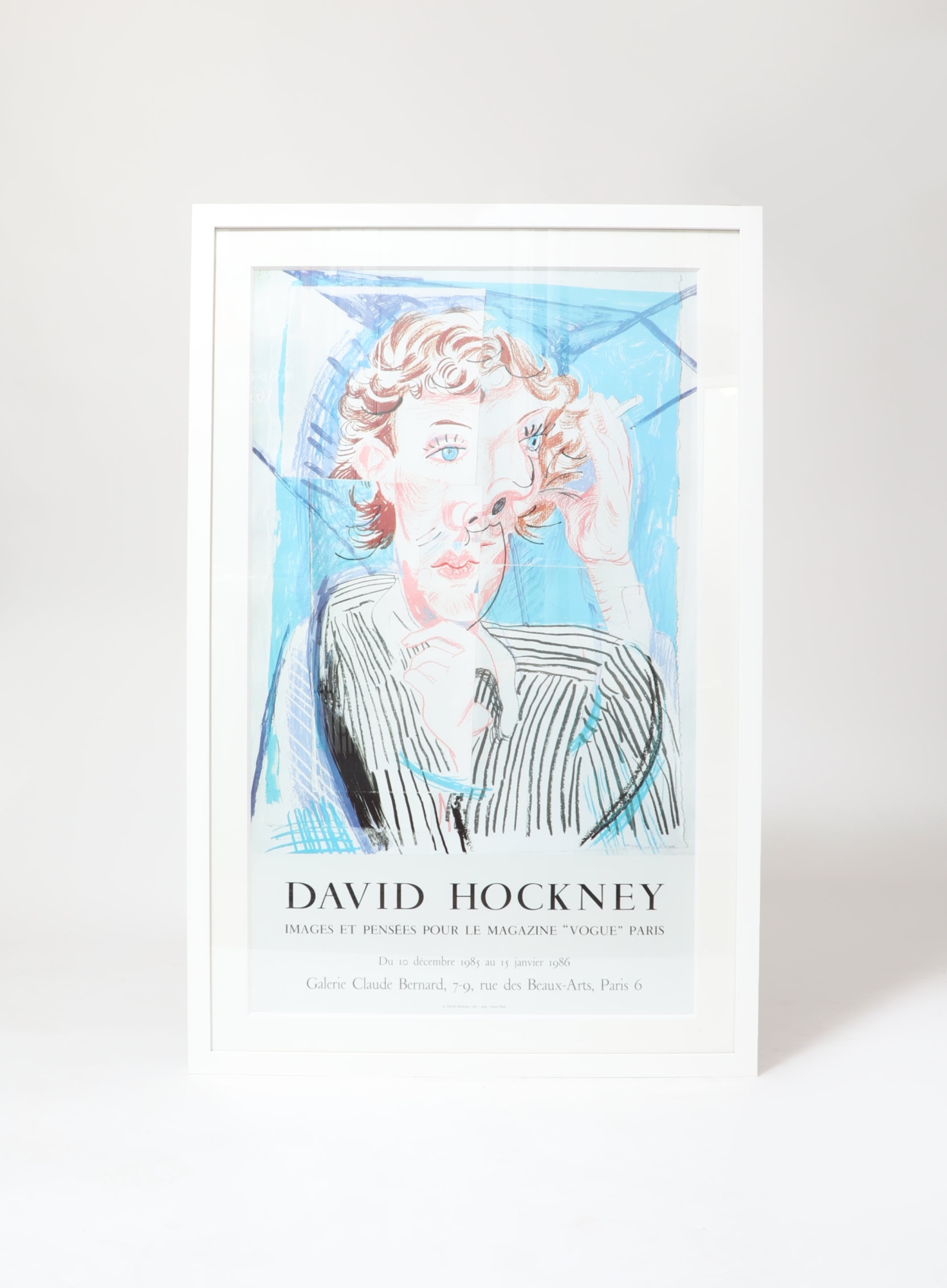 Original 1986 David Hockney Cubist Vogue Poster | Authentic