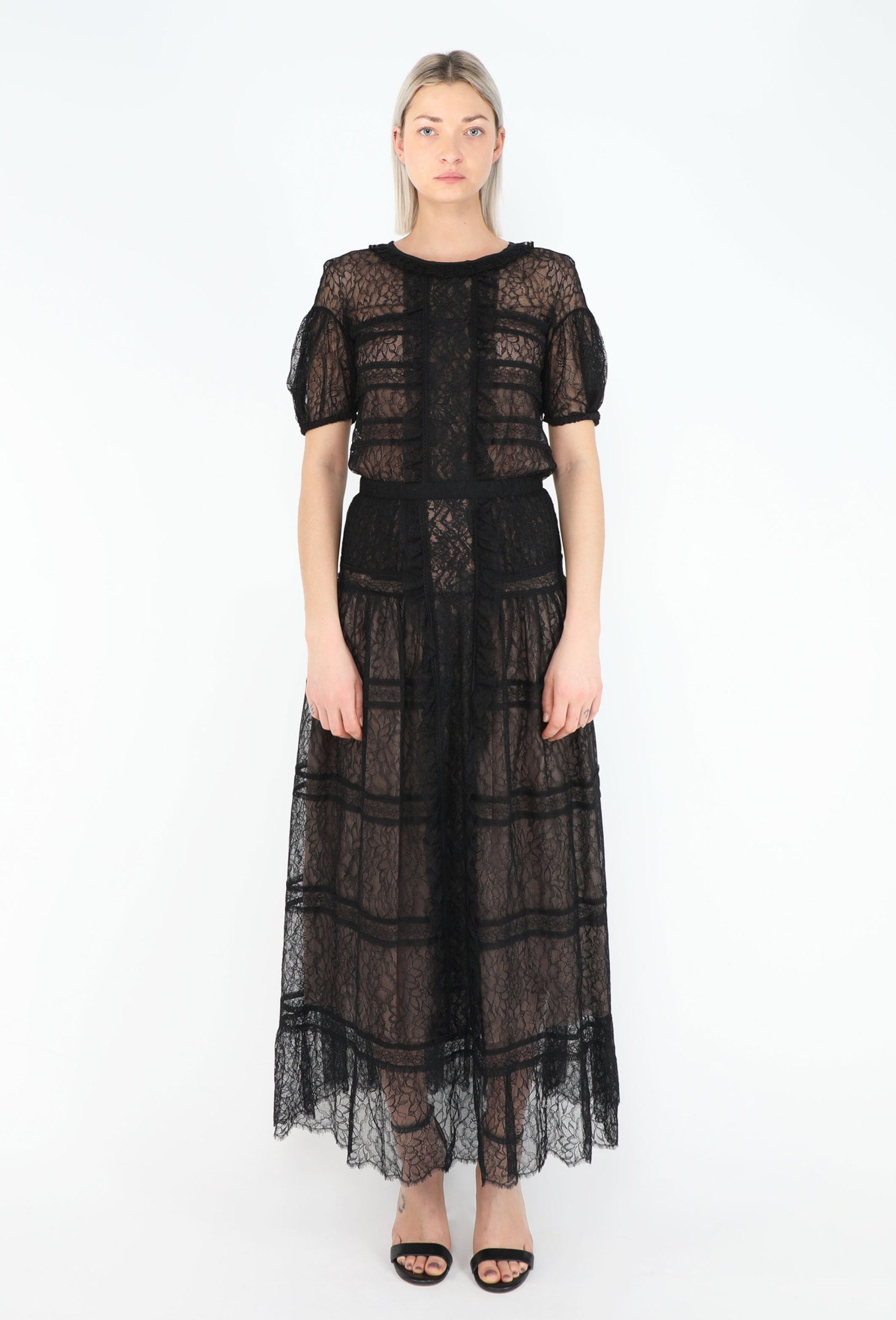 chanel black lace dress Midi dress - Lace, black Fashion