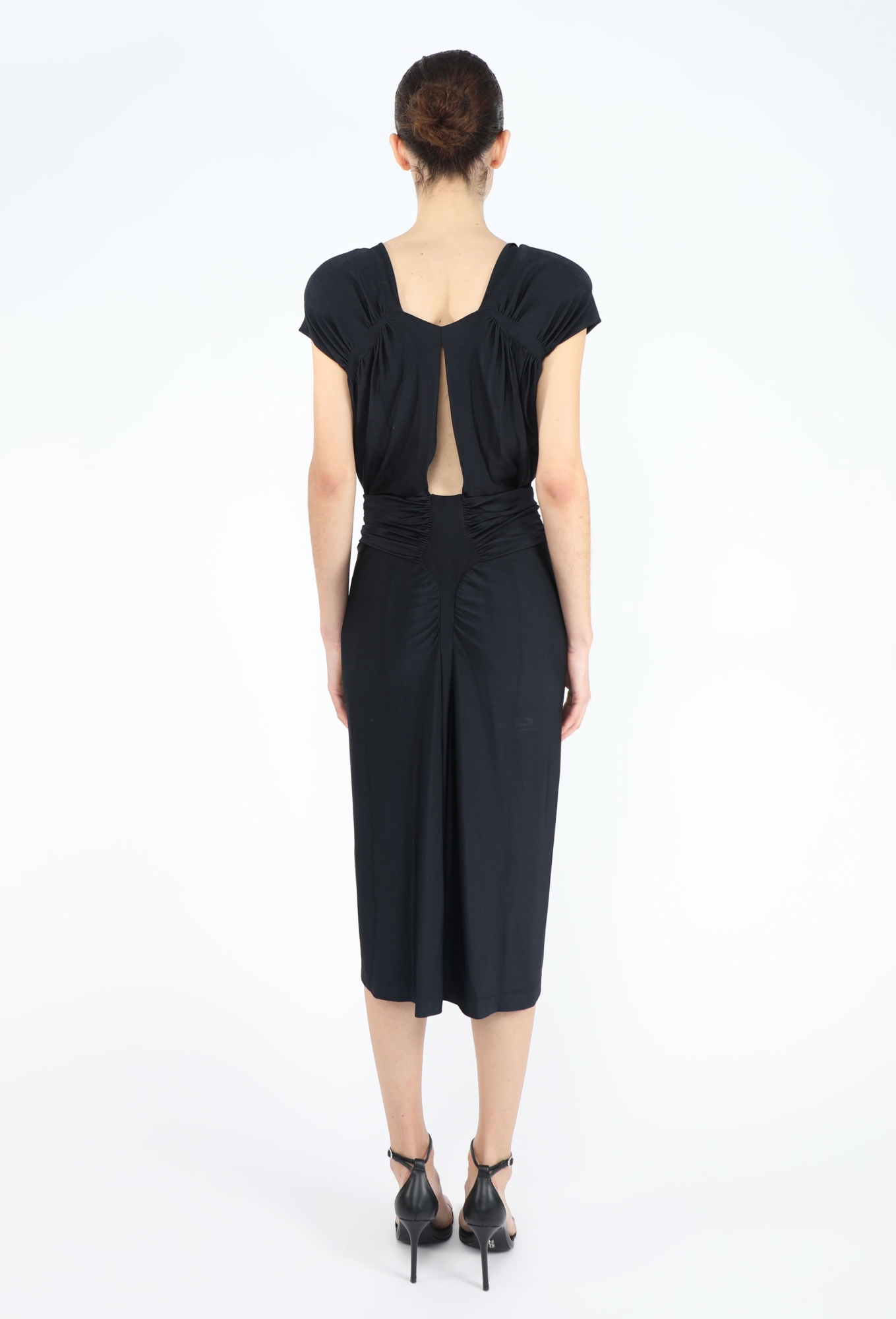 tom ford blue dress Tom Ford Cobalt Blue Draped Cape Effect Dress SZ 42 = Fits US S - M