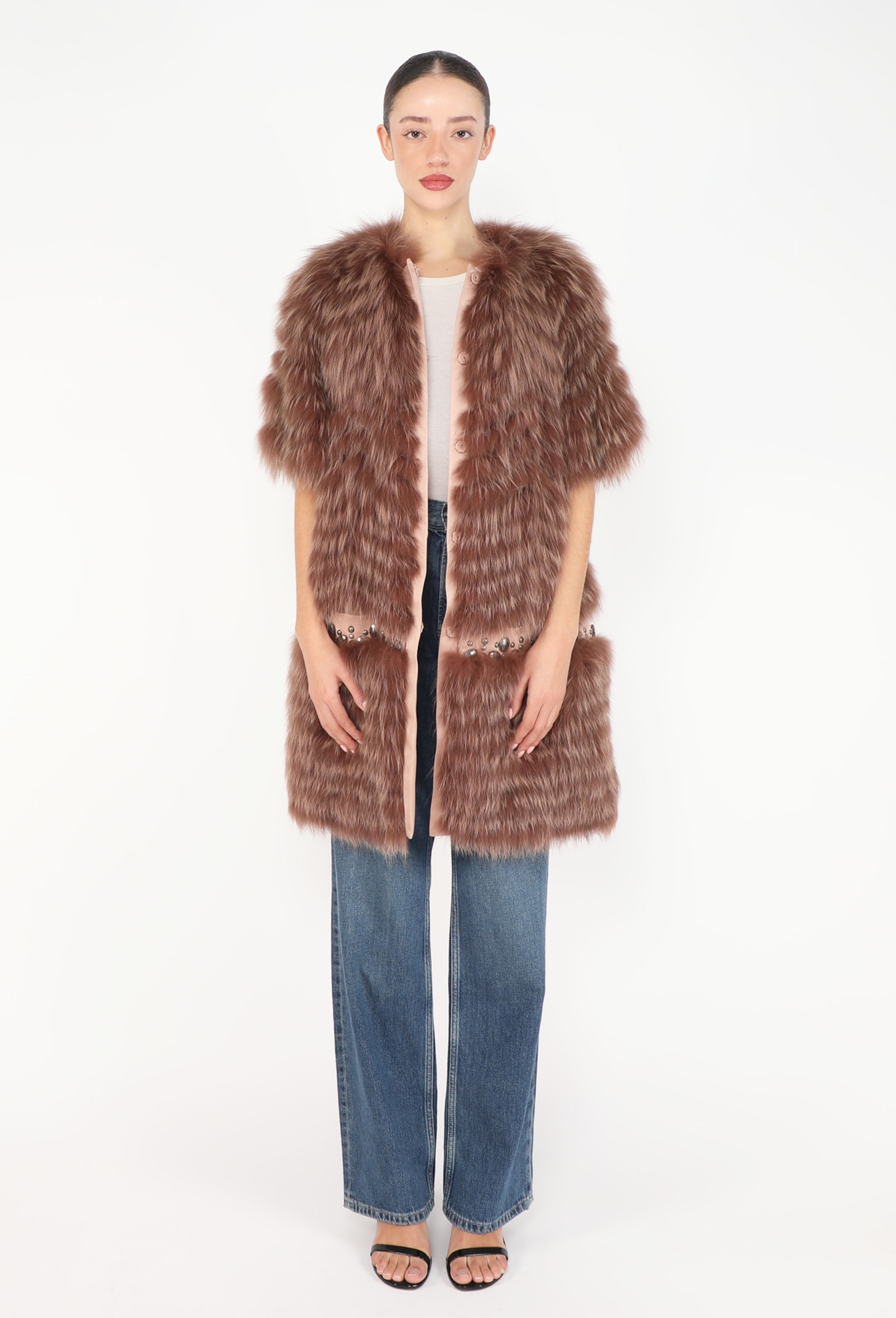 sh3098 クリスチャンディオール　Dior ブラウンファーフード付きコート Fox Fur Embellished Belted Coat - Dior | ReSee