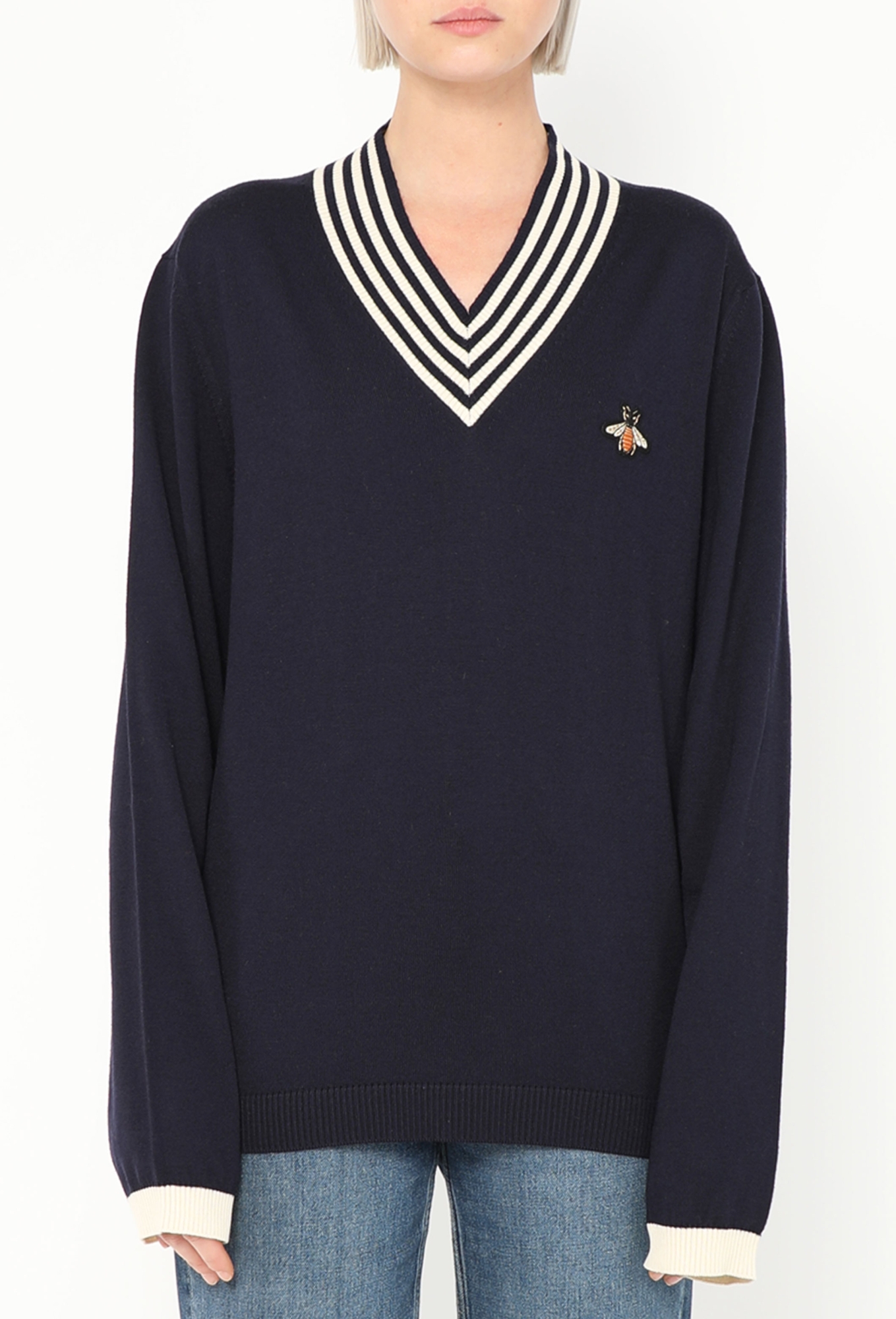Marinière Trim Collegiate Sweater - Gucci | Authentic & Vintage