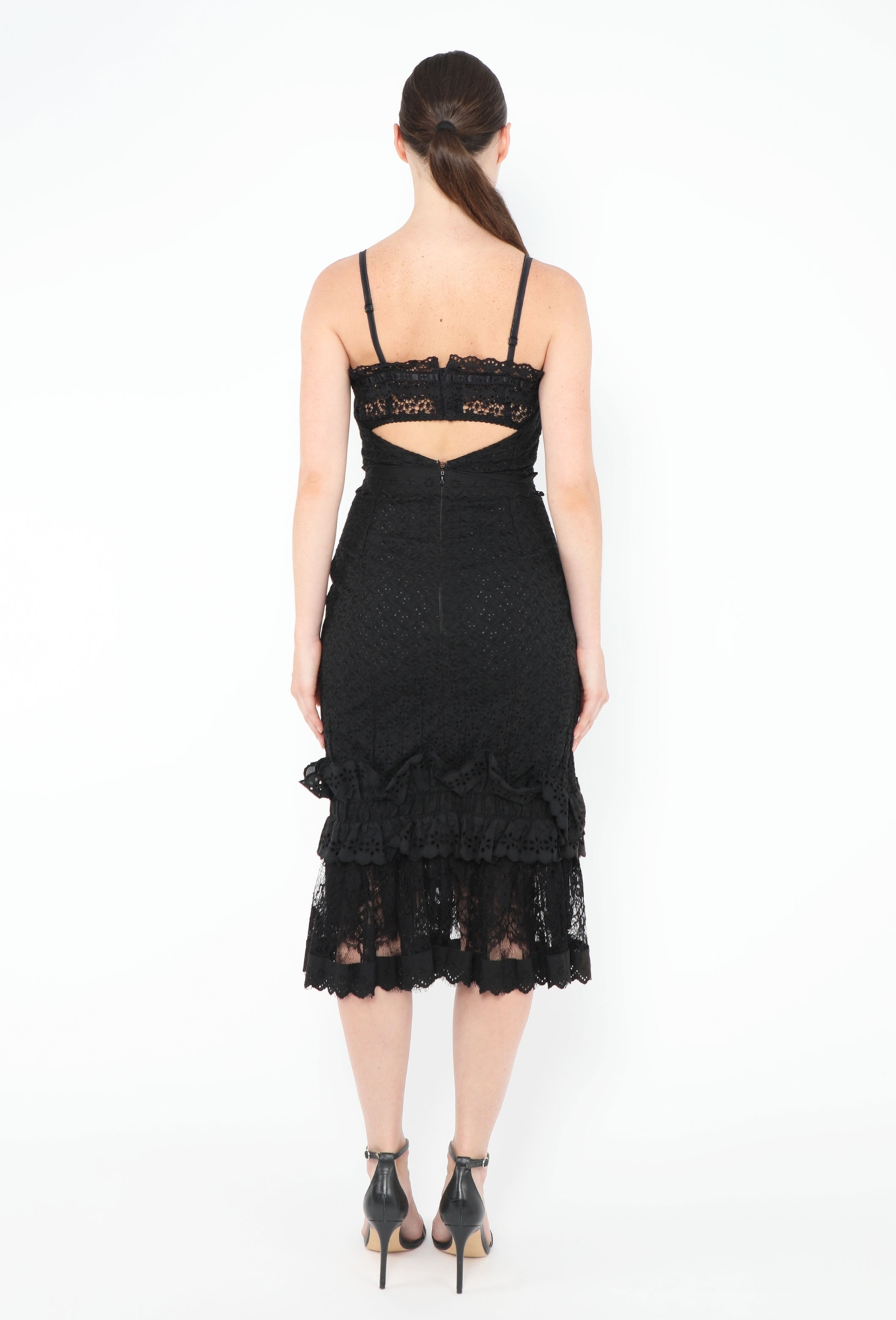 knee length dresses for ladies Dolce & Gabbana Bustier Dress Black Taffeta-Trim Lace Size 42 – Celebrity  Owned
