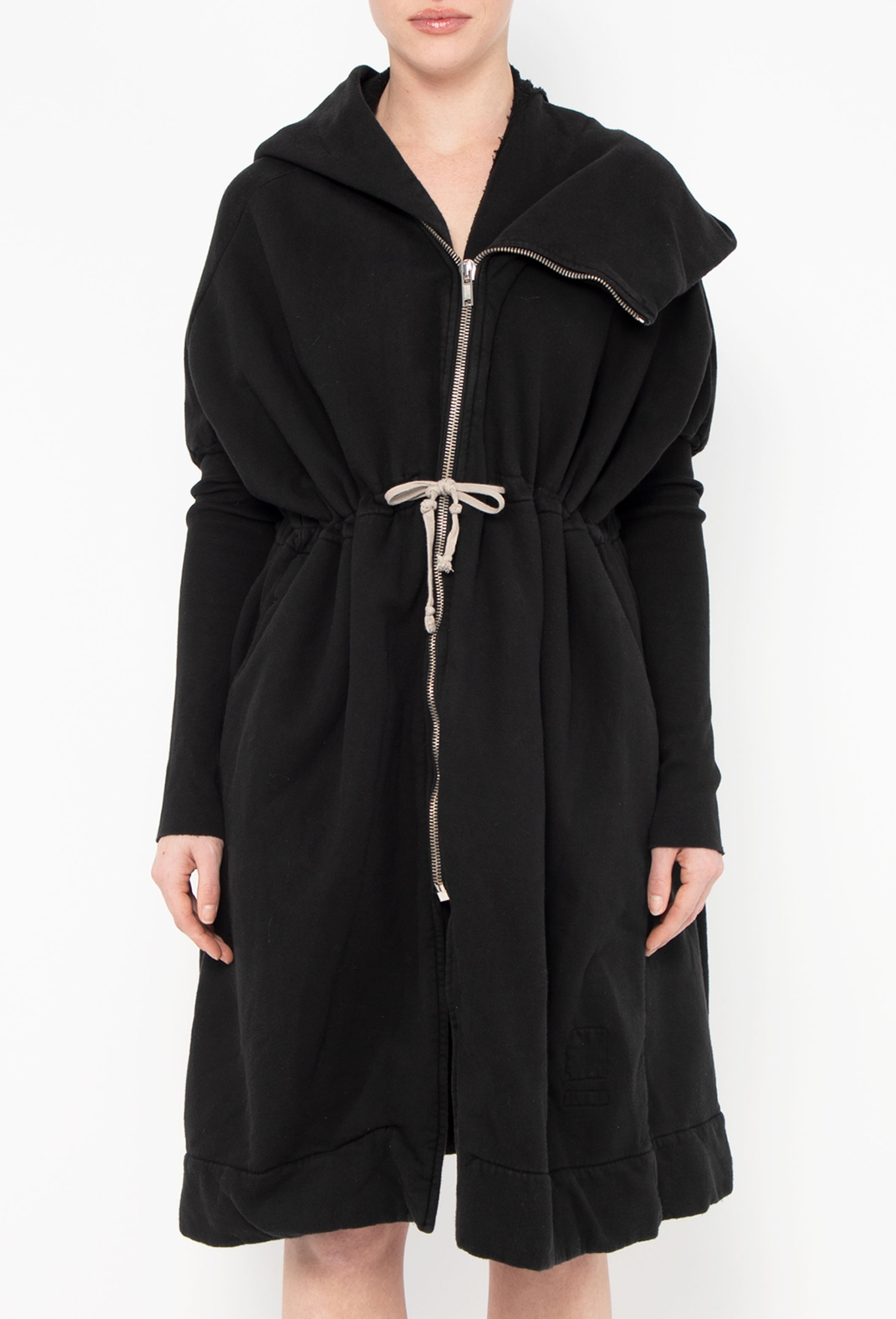 asymmetrical hooded dress Hooded Linen Wrap Asymmetrical Black Gothic Dress