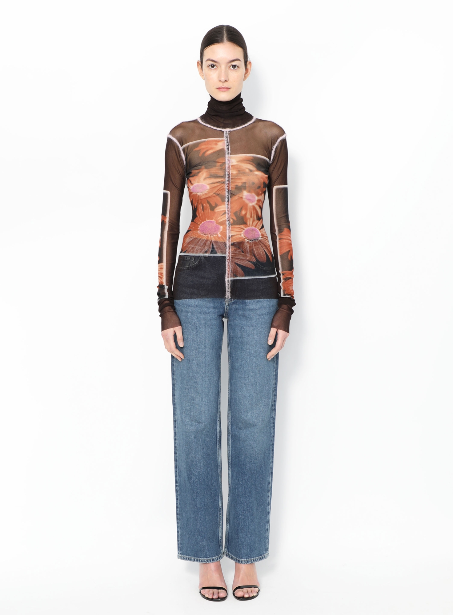 Vintage Floral Mesh Top - Late 1990s - Jean Paul Gaultier | ReSee