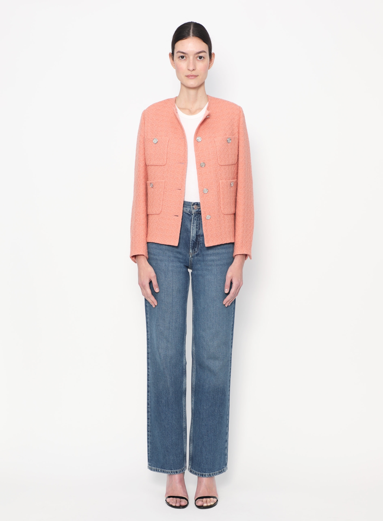 Collarless Tweed 'CC' Jacket | Authentic & Vintage | ReSee