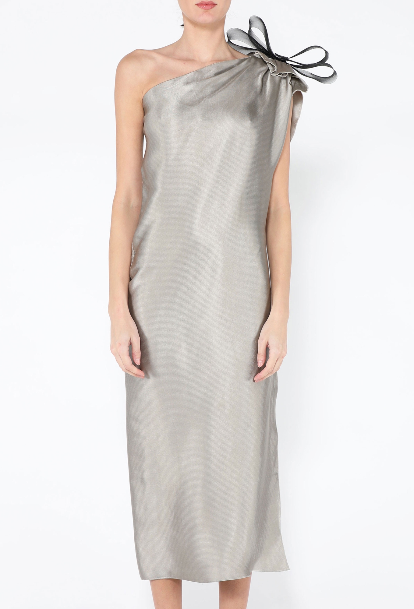 lanvin grey dress LANVIN Dark Grey Jersey Dress