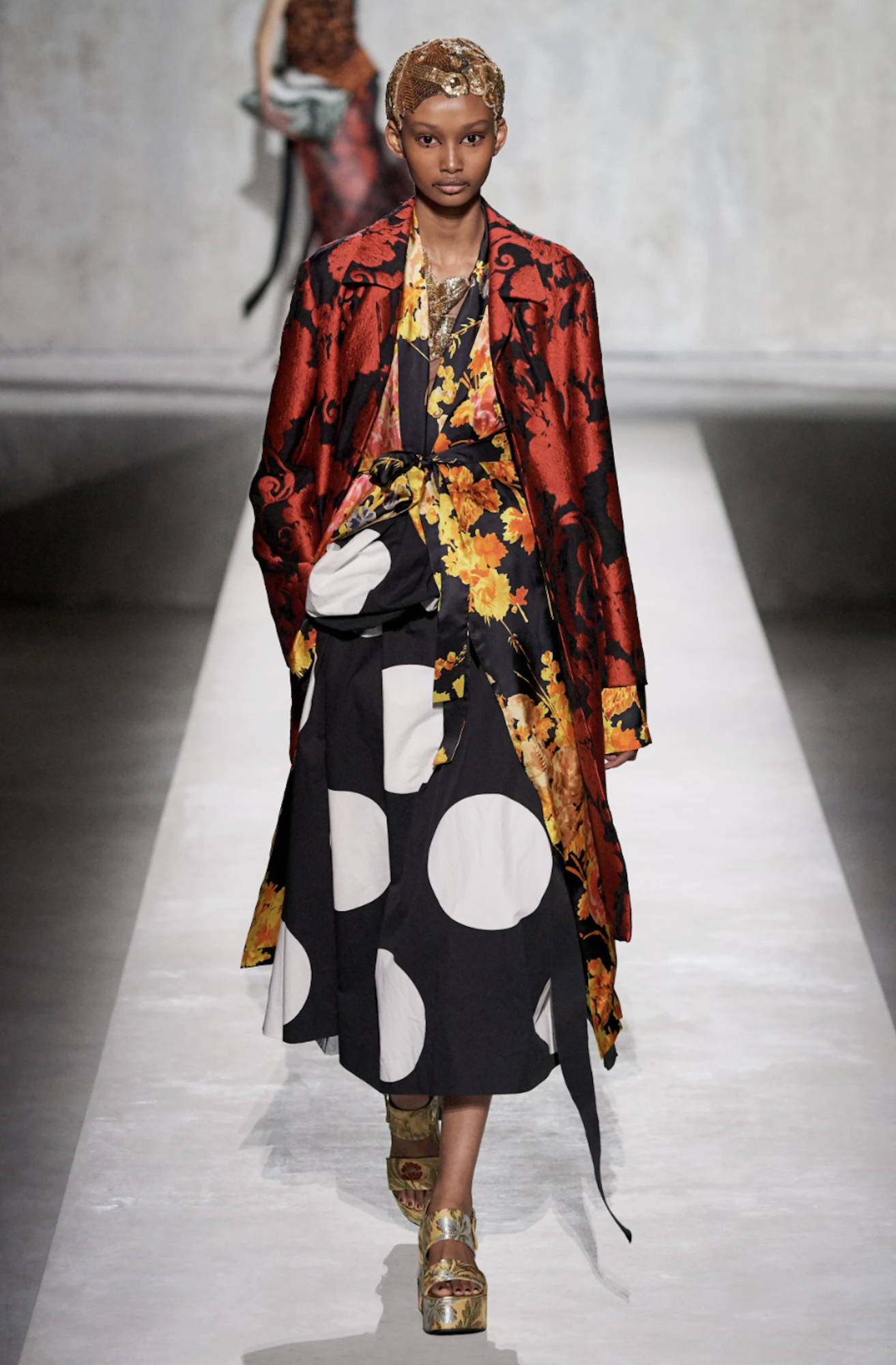 x Christian Lacroix S/S 2020 Peony Graphic Robe - Dries Van Noten 