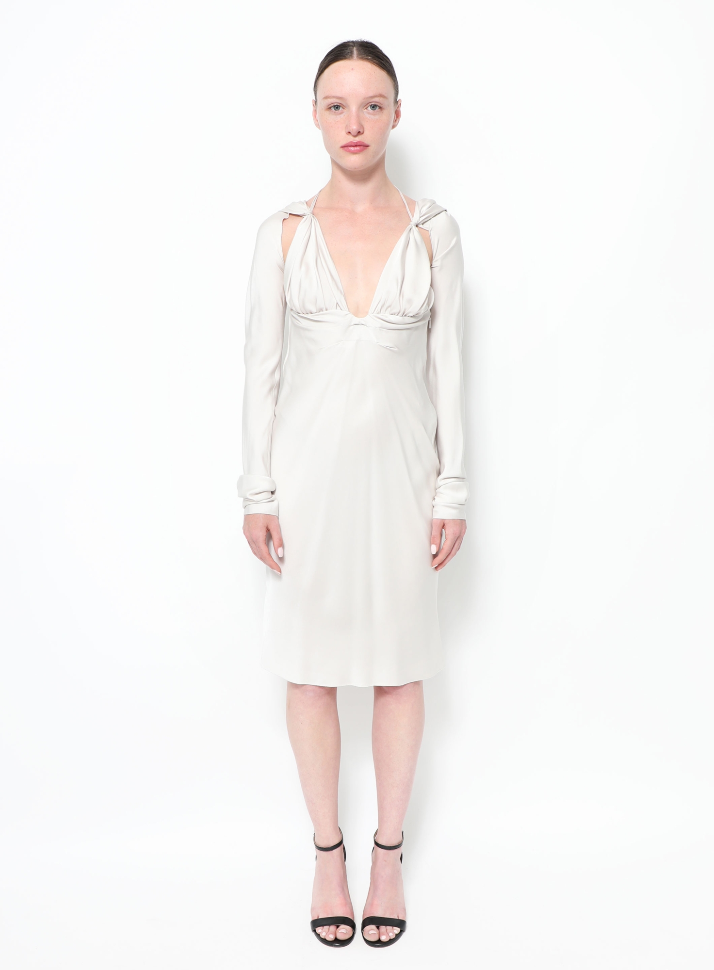 white christmas dresses GUCCI by Tom Ford Fall 2000 Vintage Metallic Copper Lurex Plunge Dress –  VINTAGE VON WERTH main image 1