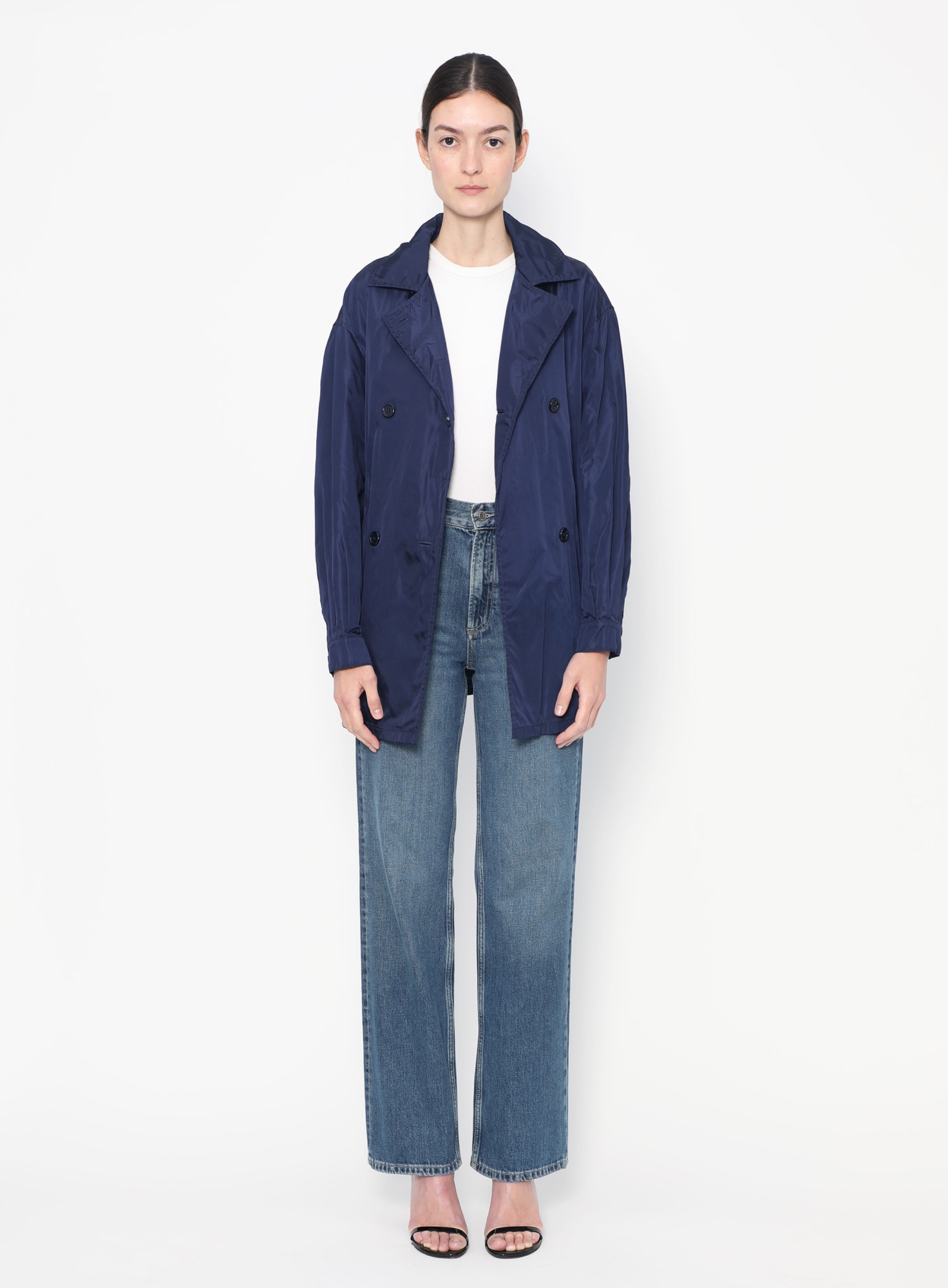 ジャケット・アウター prada nylon trench coat (46) navy Trench Coat in Recycled Nylon - Prada | WE IN STYLE