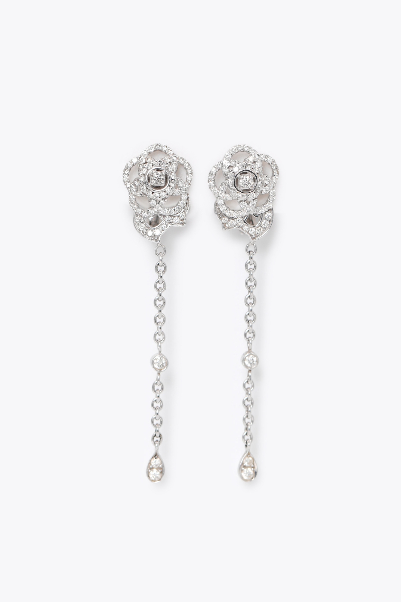 CHANEL Authentic White Logo Earrings CHANEL Authentic White Logo Earrings main image 1