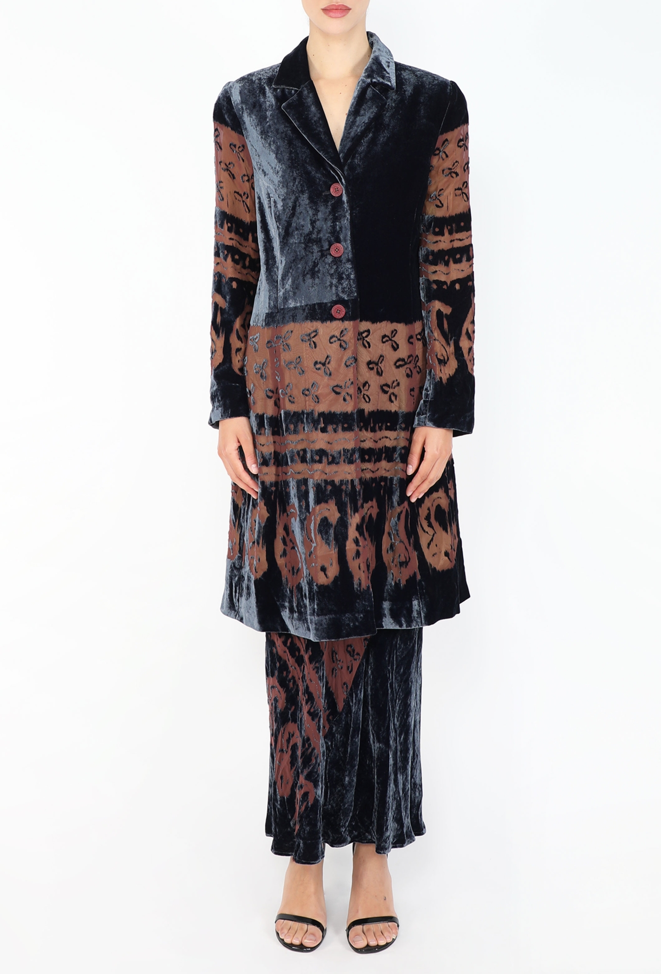 スカート She Tokyo Betty Velvet Quilt 34 Betty Jackson Velvet Ensemble, 1990s - Exquisite Vintage | ReSee