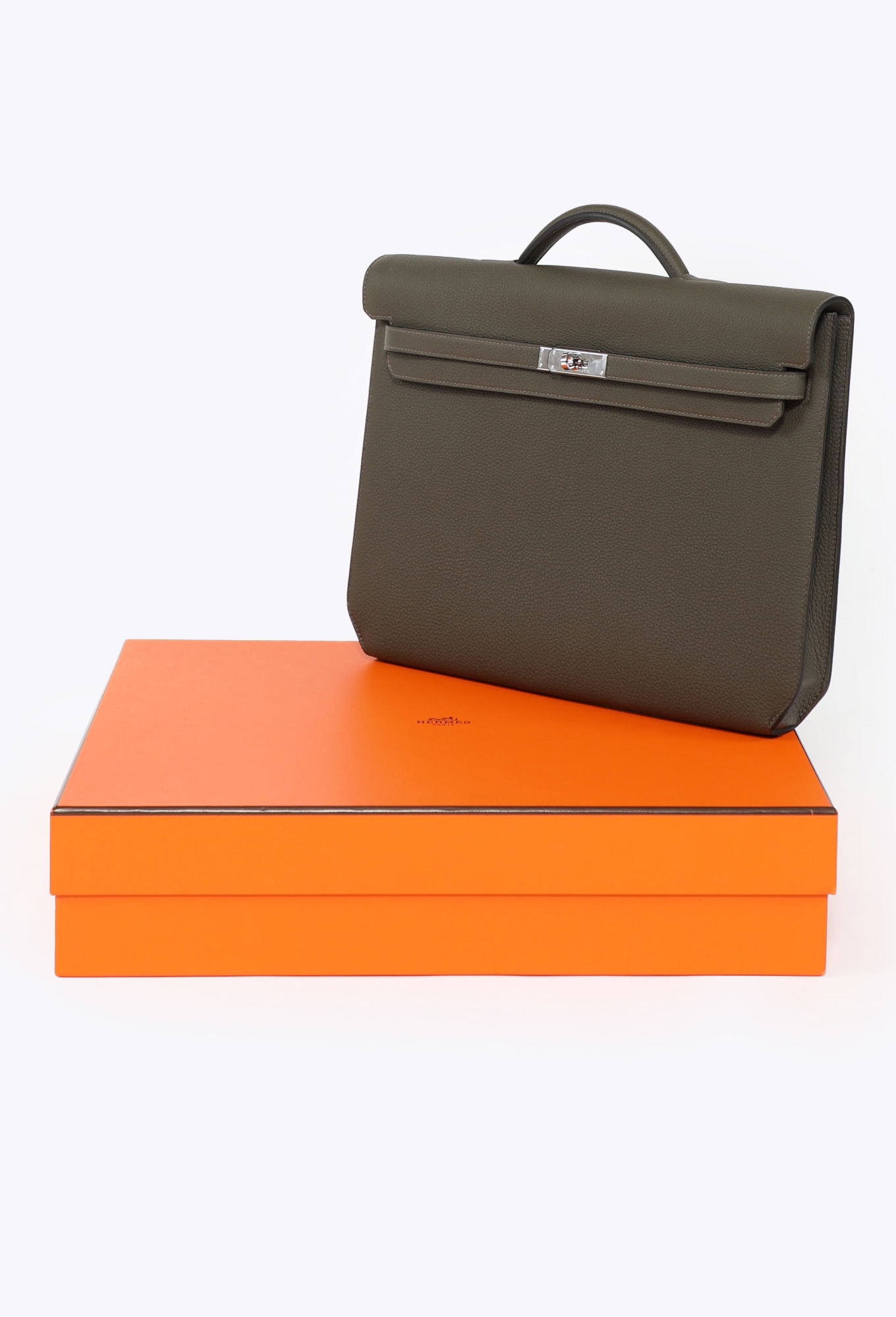 Graphite Kelly Dépêches 36 Briefcase, with Box - Hermès | ReSee
