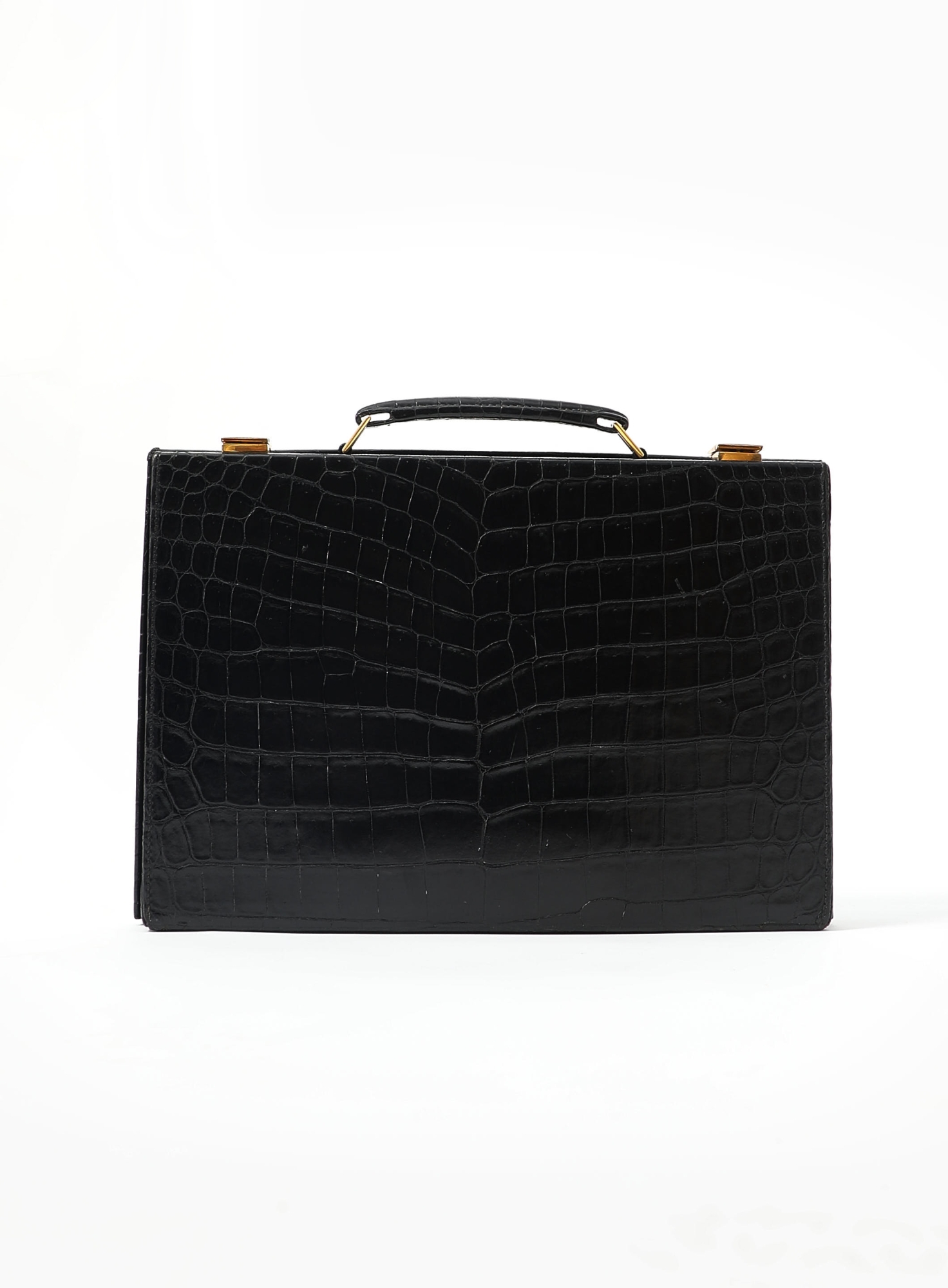 【VINTAGE】Hermès trousse à stylos Rare '50s Trousse de Toilette Porosus Noir | Authentique & Vintage