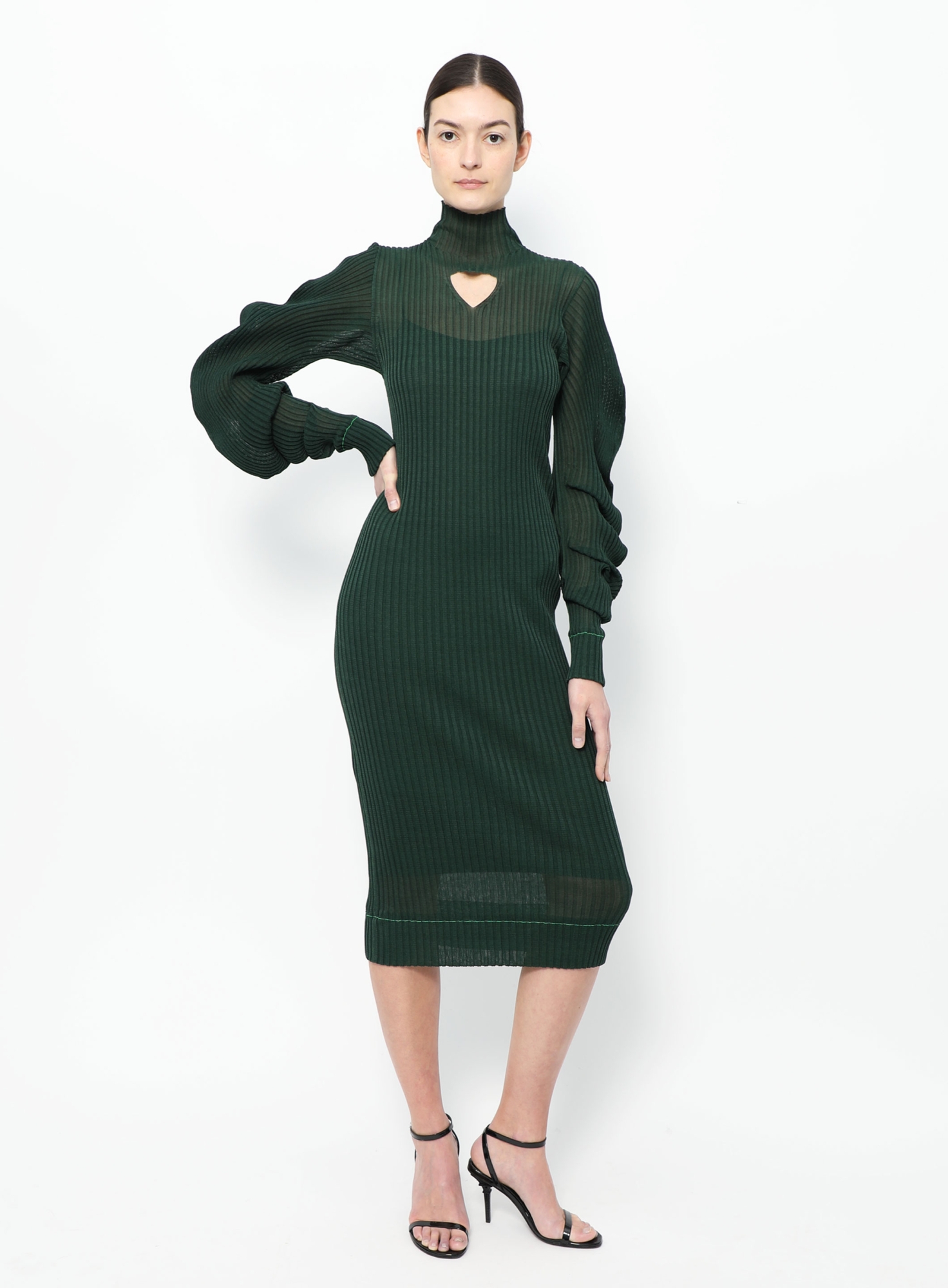 silk turtleneck dress Ivory Silk Backless Midi Dress: Turtleneck Event Gown