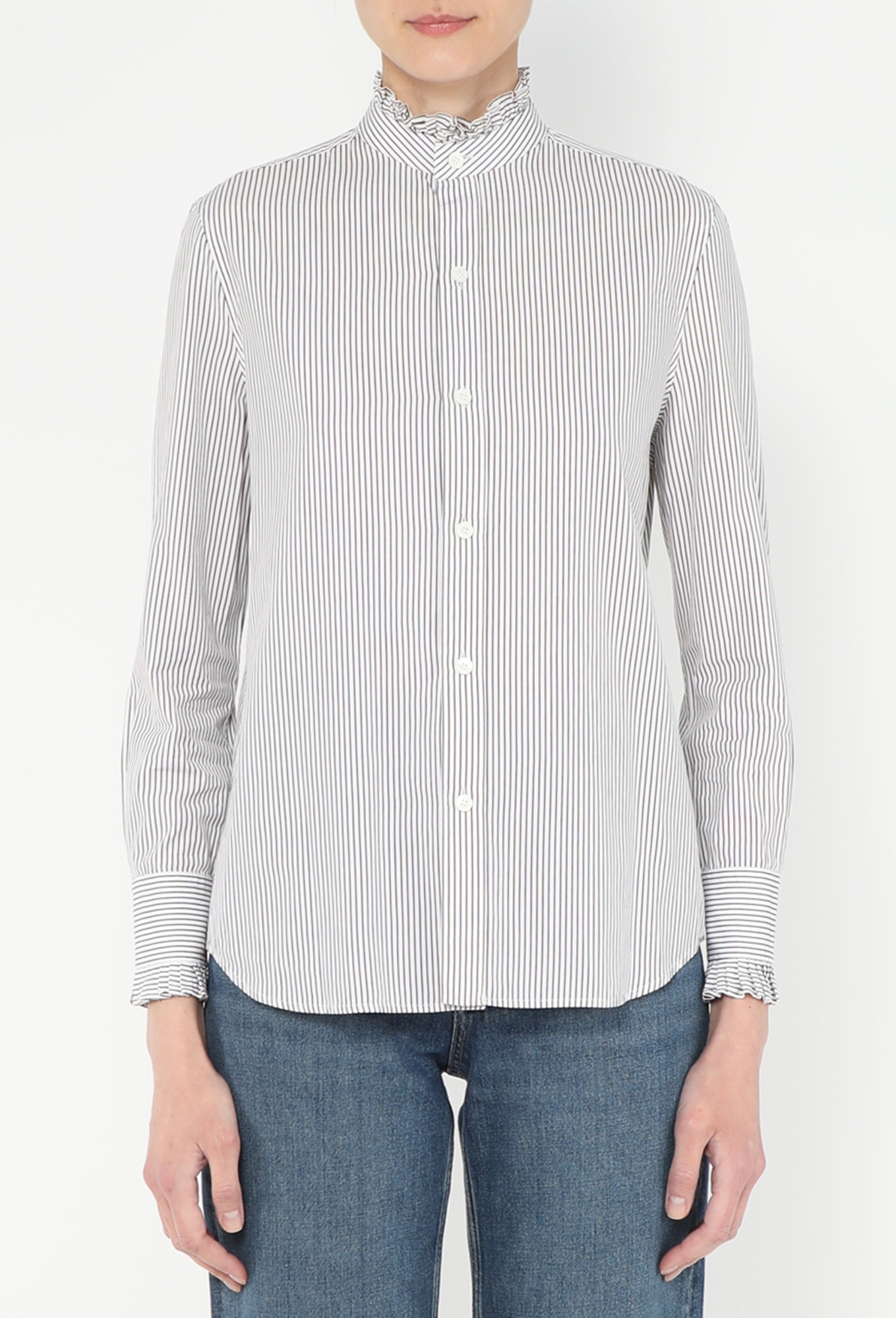 トップス CELINE stripe shirt 36 2019 Ruffled Pinstripe Shirt - Céline | ReSee