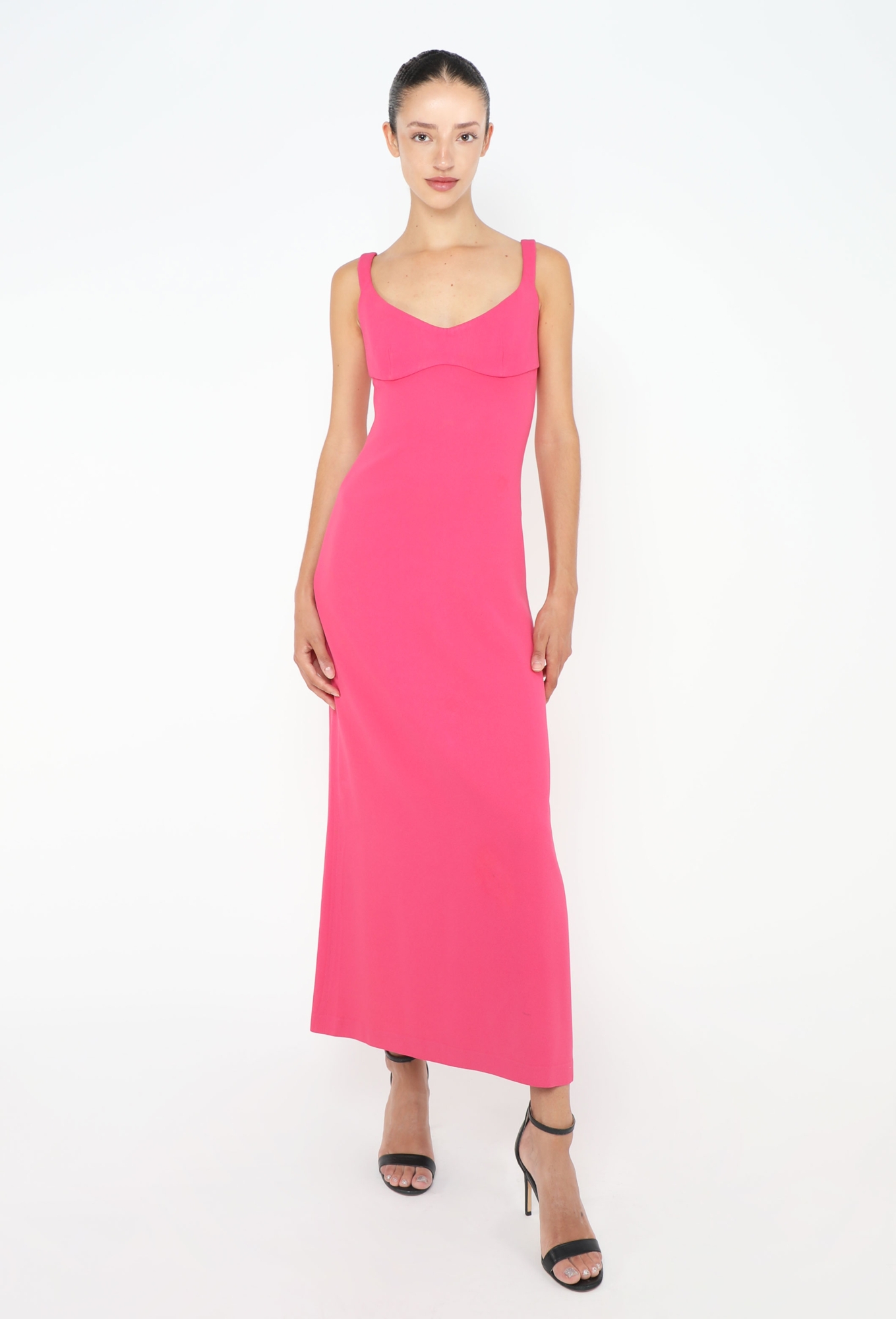 nora midi dress free people Norah Sleeveless Crepe Midi Dress / Ivory | MESHKI