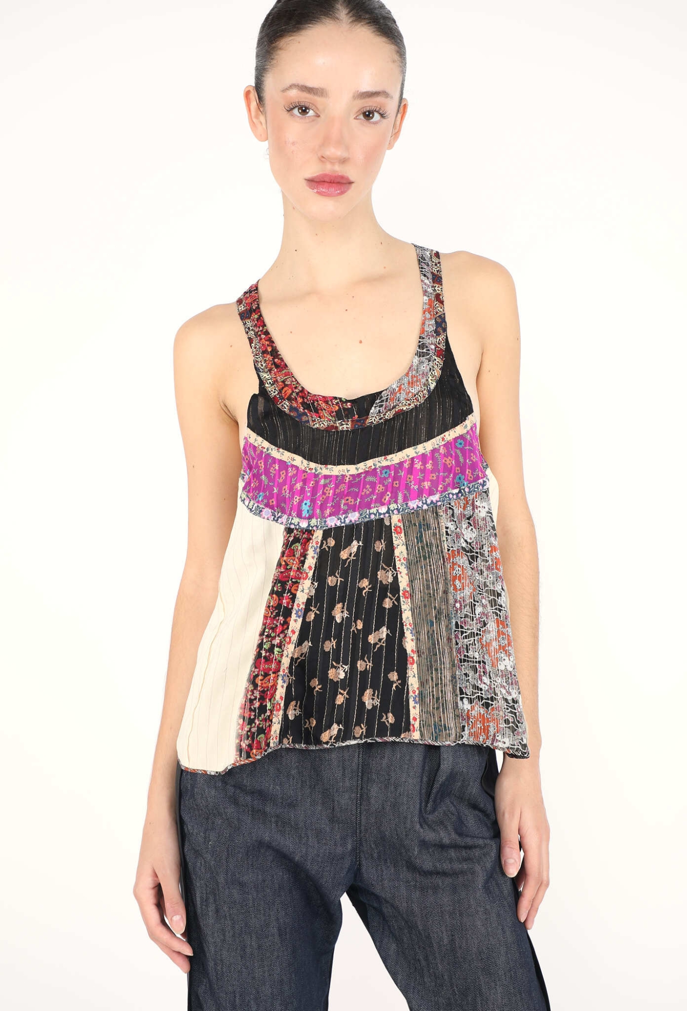Le Dix Iconic Silk Patchwork Tank Top, S/S 2002 - Balenciaga | ReSee