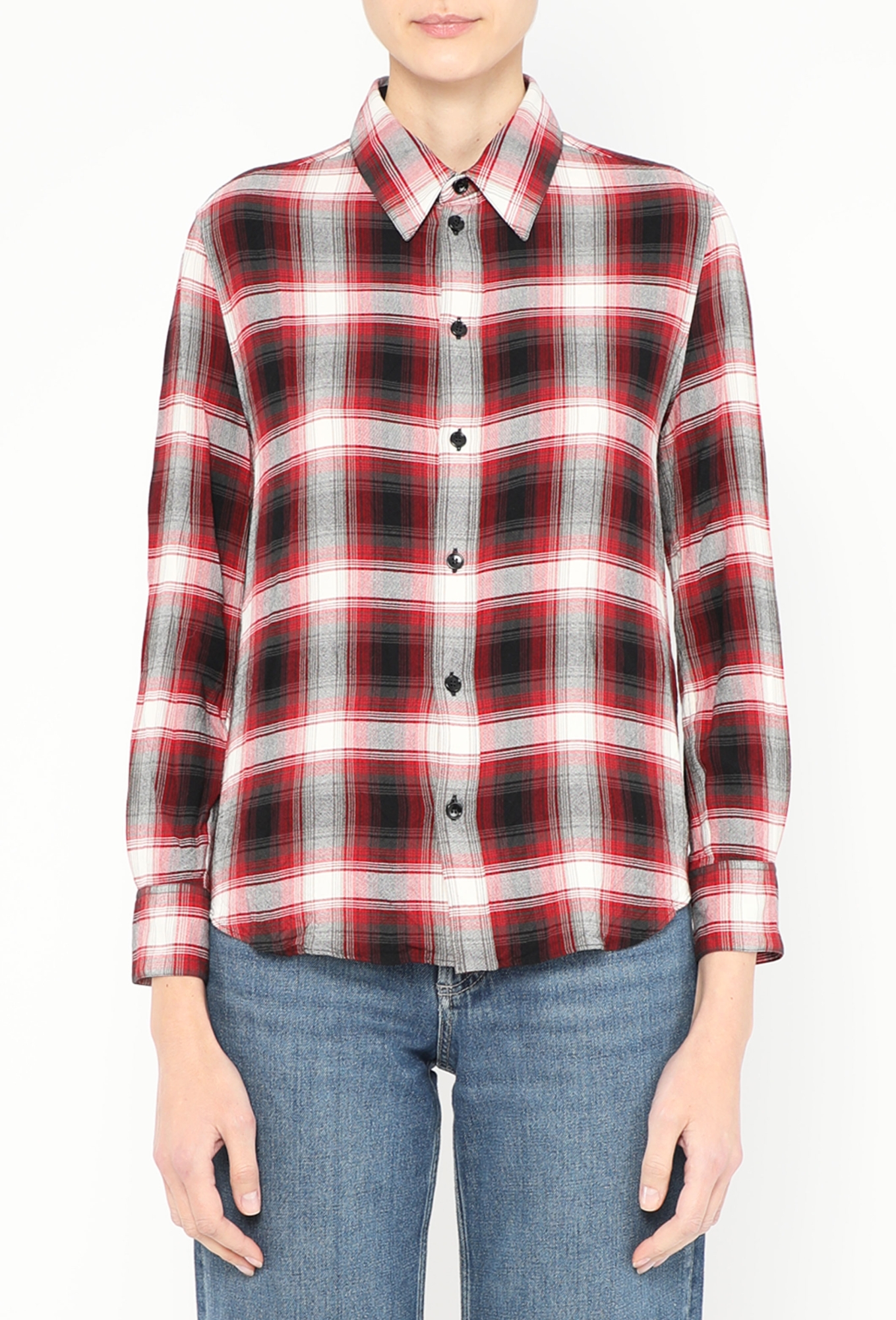 CELINE Hedi Slimane Red Plaid Wool Bucket Hat Celine Wool Plaid Print Hoodie - Black Sweatshirts & Hoodies  main image 4