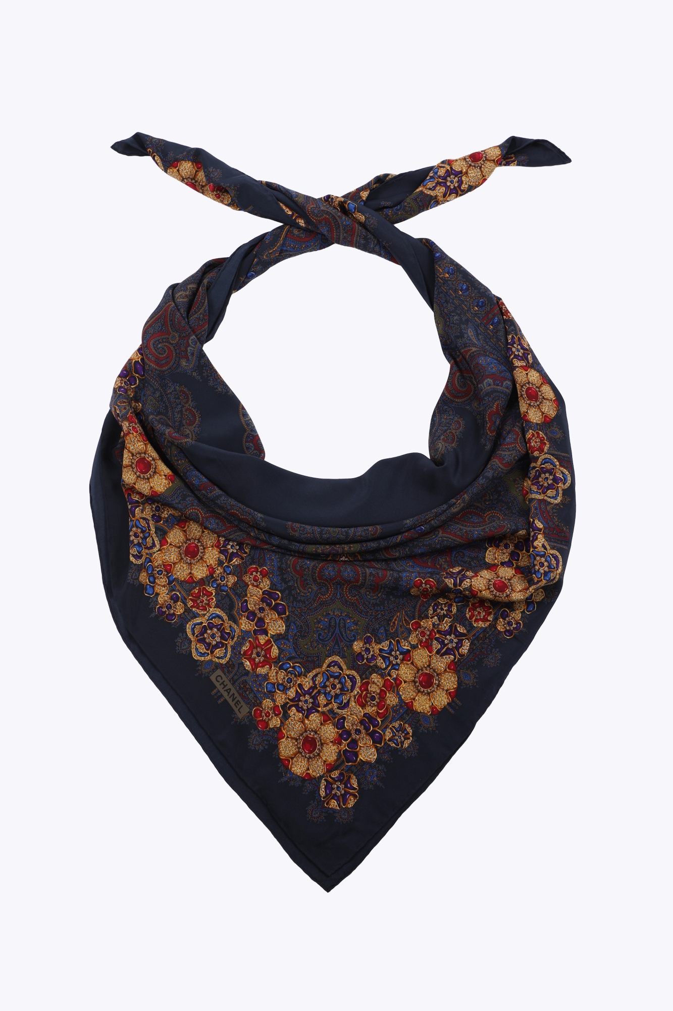 Vintage Byzantine Gripoix Silk Scarf - Chanel | ReSee