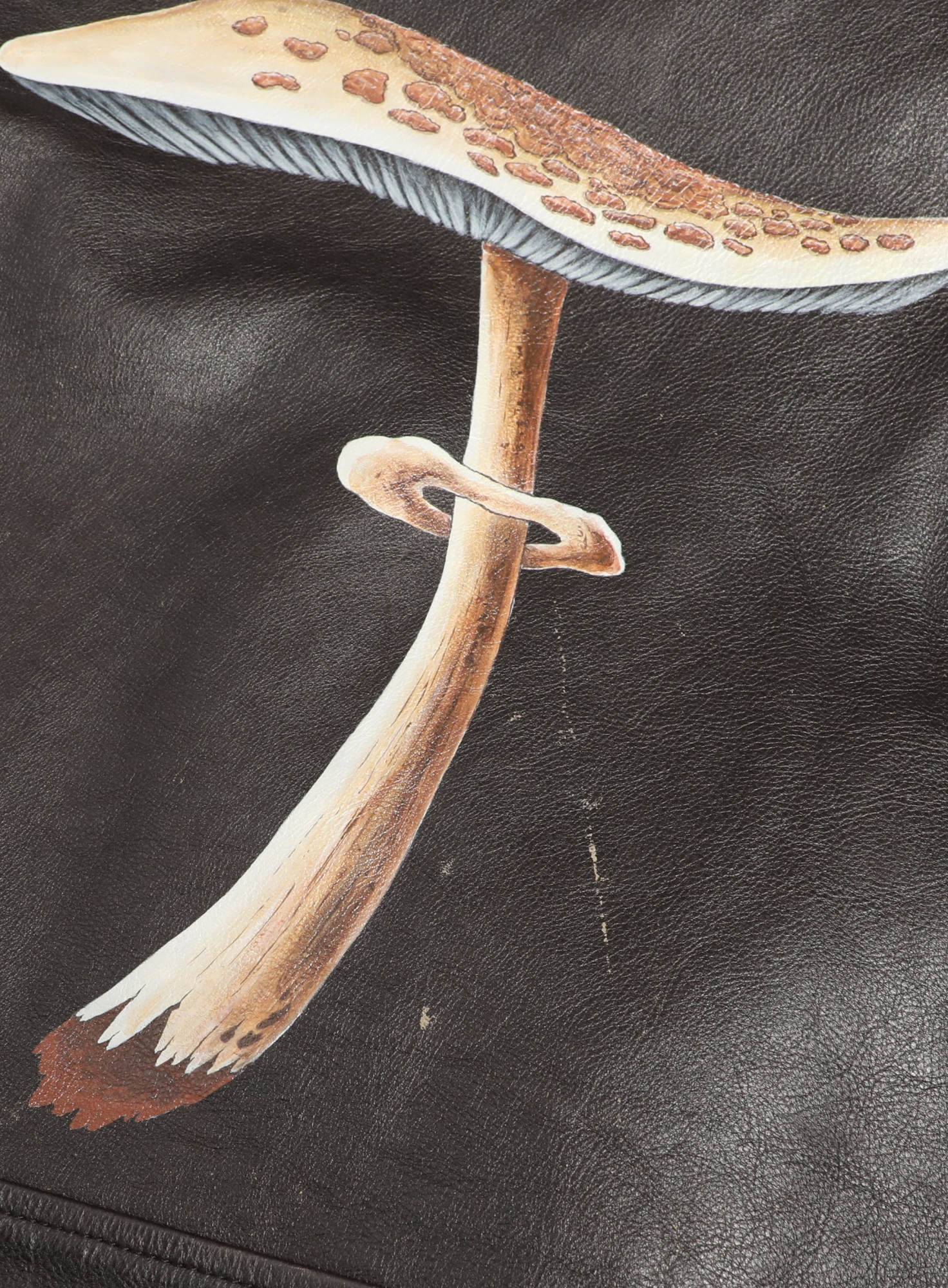 希少 LOEWE Biker Mushroom Handpainte Painted Biker Jacket | Authentic & Vintage | ReSee