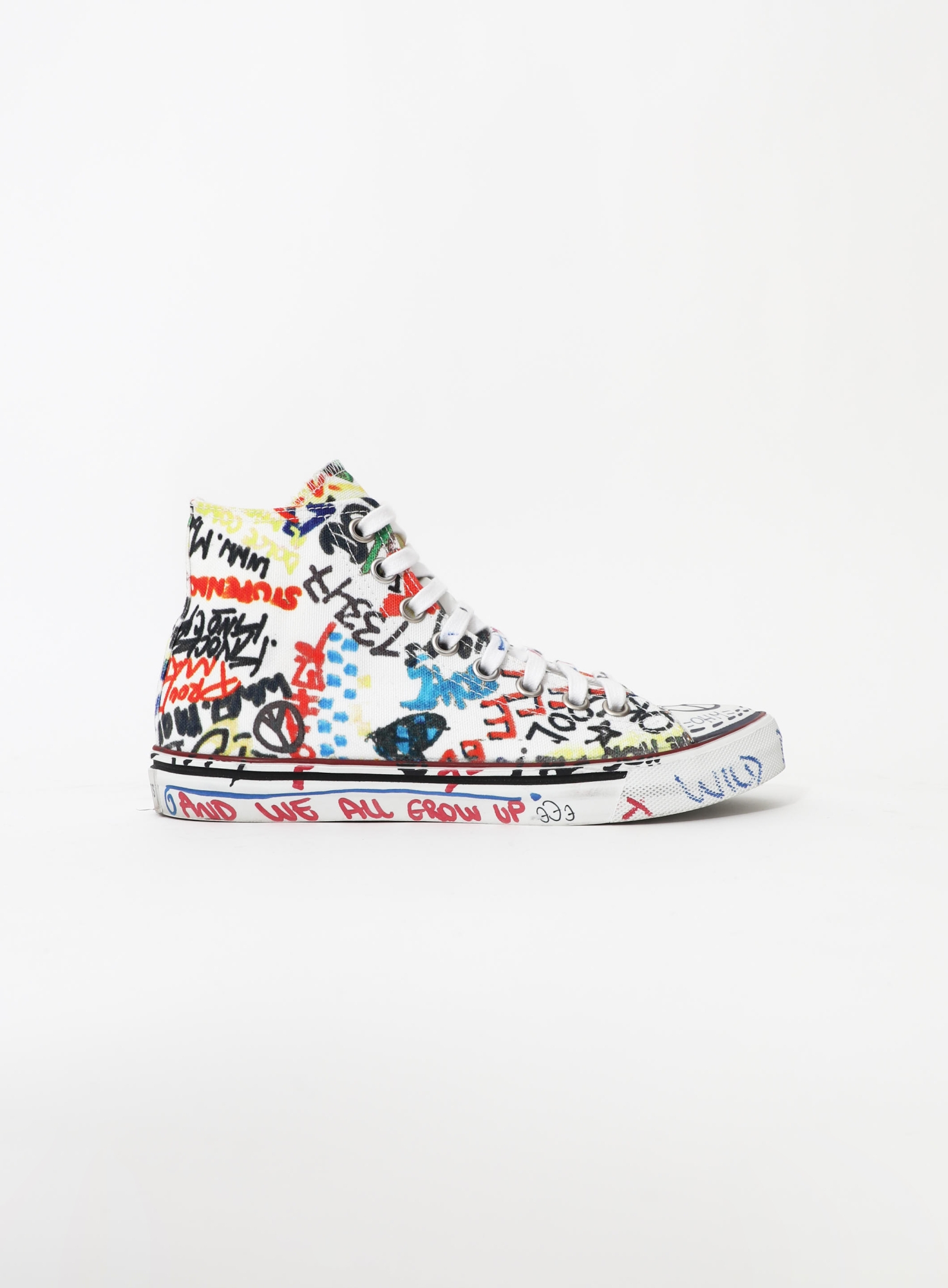 F/W 2018 Graffiti High-Top Canvas Sneakers | Authentic & Vintage