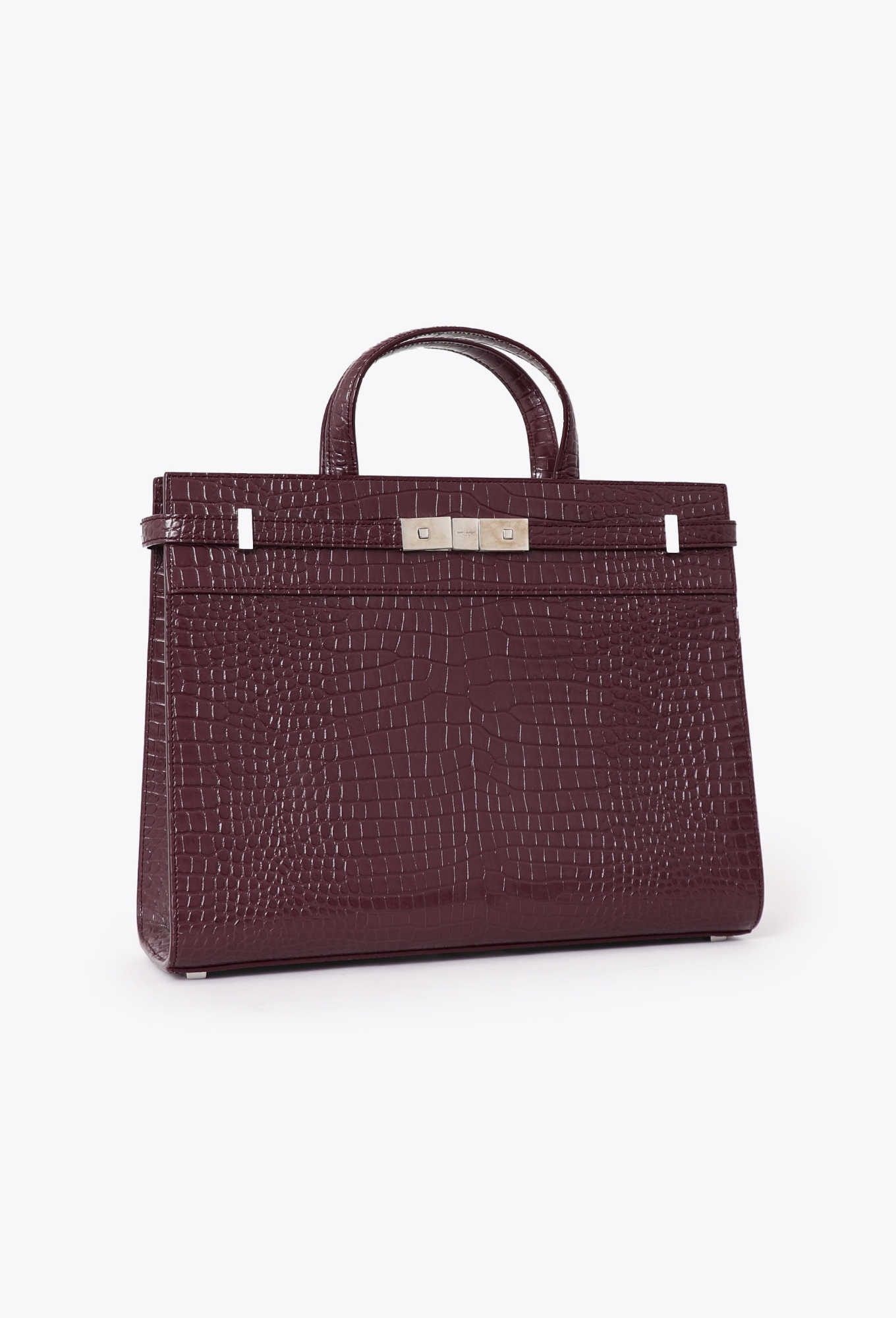 Crocodile Embossed Manhattan Tote Bag - Saint Laurent | Authentic