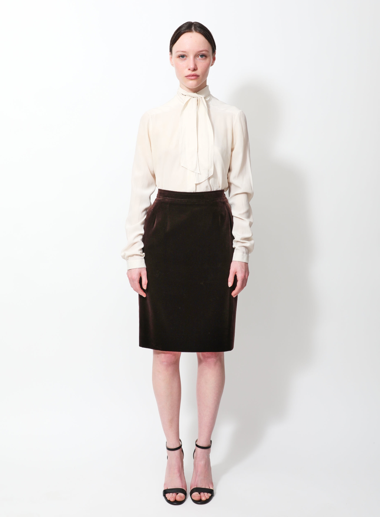 Vintage Chocolate Velvet Pencil Skirt | Authentic & Vintage | ReSee
