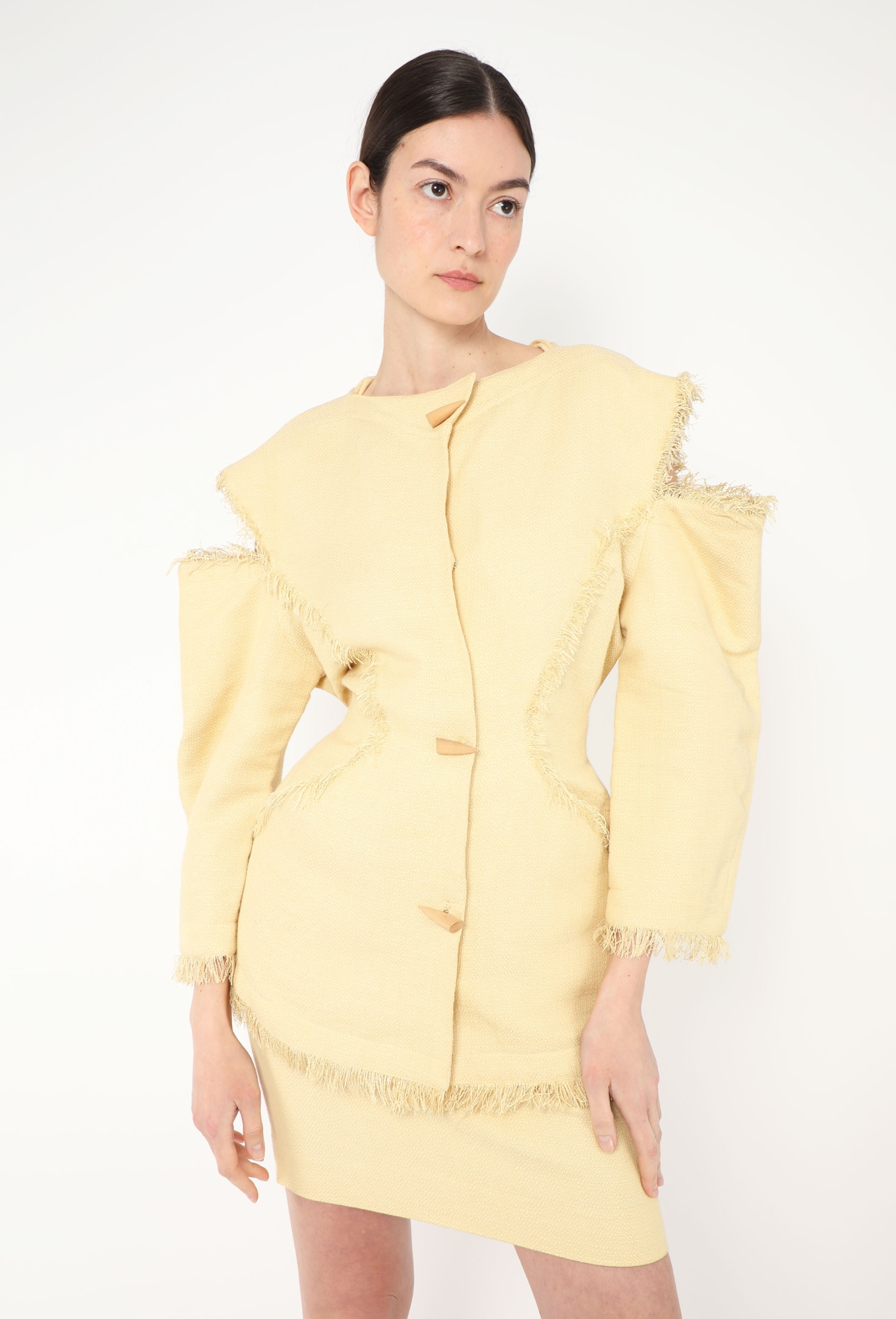 Rare '80s Fringe Trim Hourglass Ensemble - Thierry Mugler