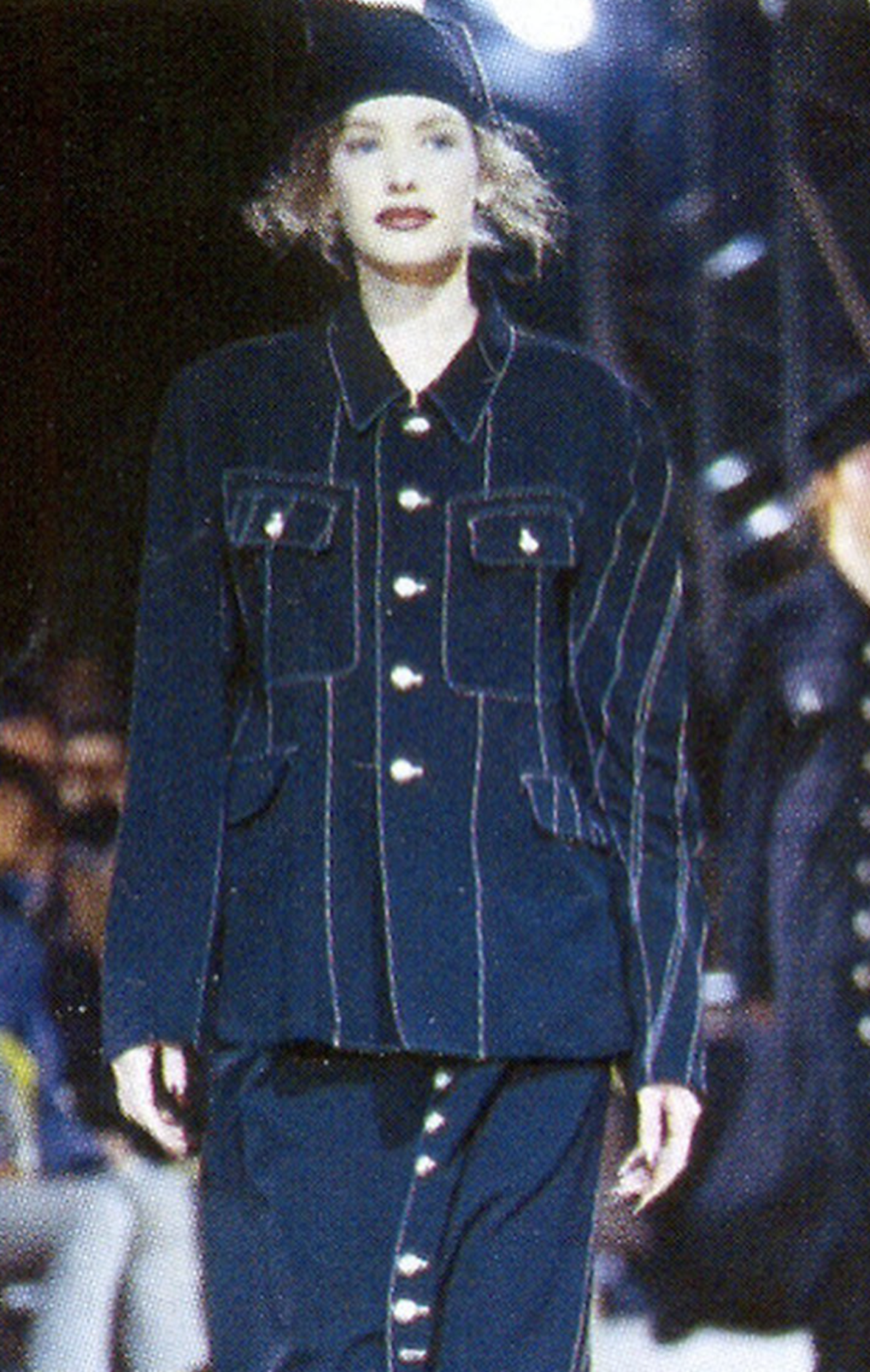 F/W 1993 Contrast Stitch Flared Dress - Yohji Yamamoto | ReSee