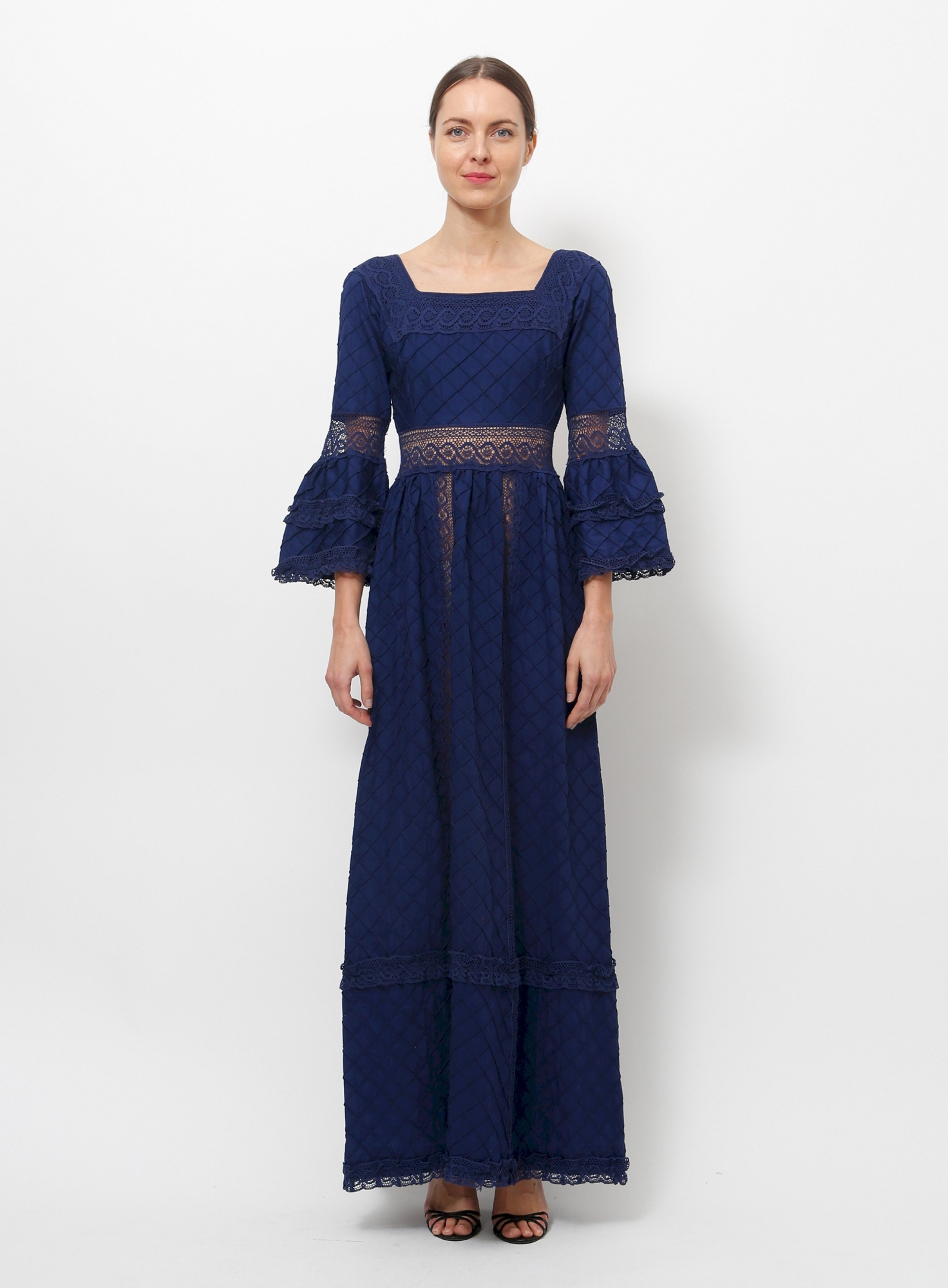 sachin and babi light blue dress Orange Creek Los Angeles M White Dress Embroidered Togo main image 1