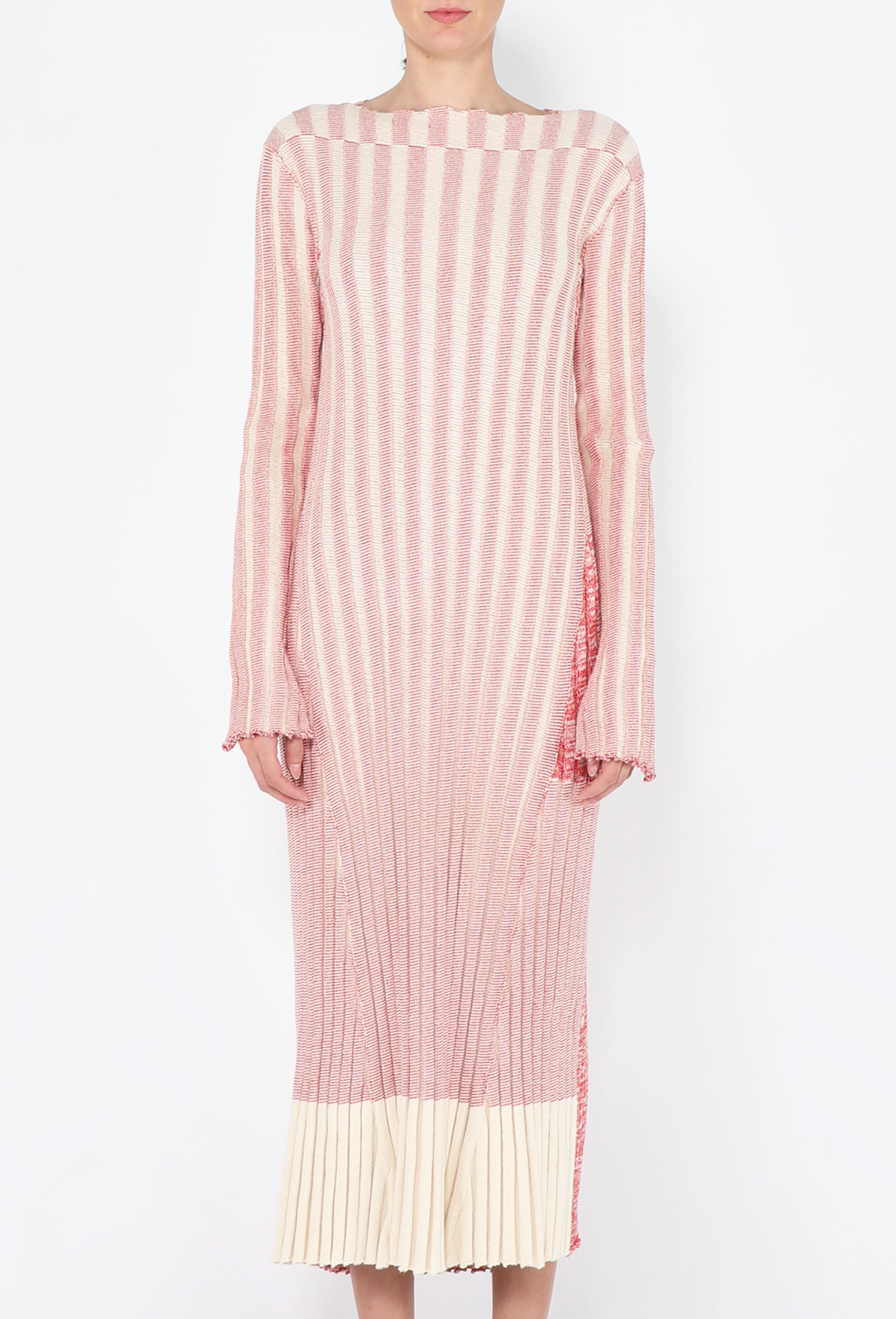 celine striped knit dress CLINE Celine Phoebe Philo CREW NECK NAVY & WHITE INTARSIA STRIPED WOO Afashionistastore