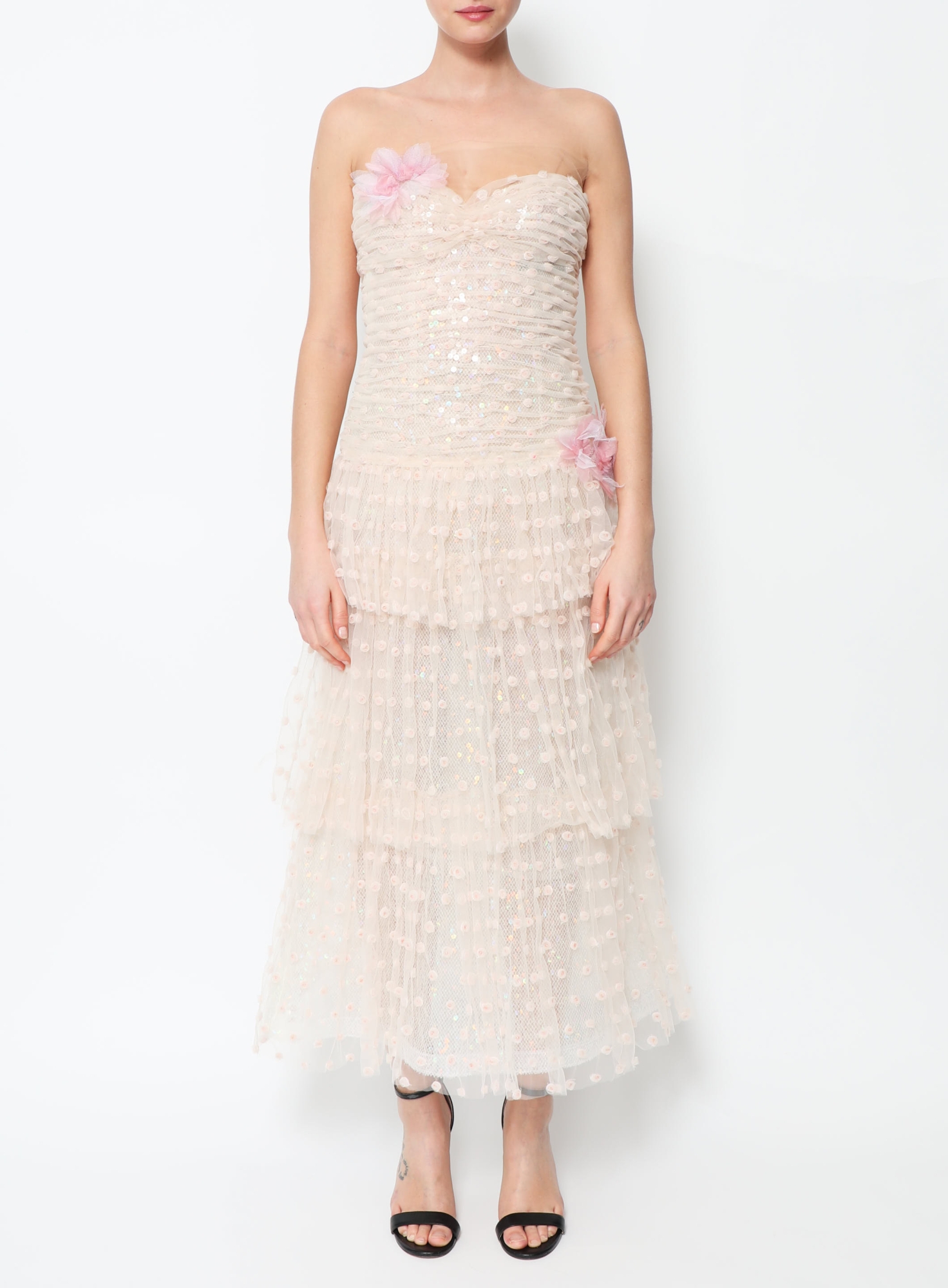 Rodarte F/W 2018 Tulle Rose Dress White