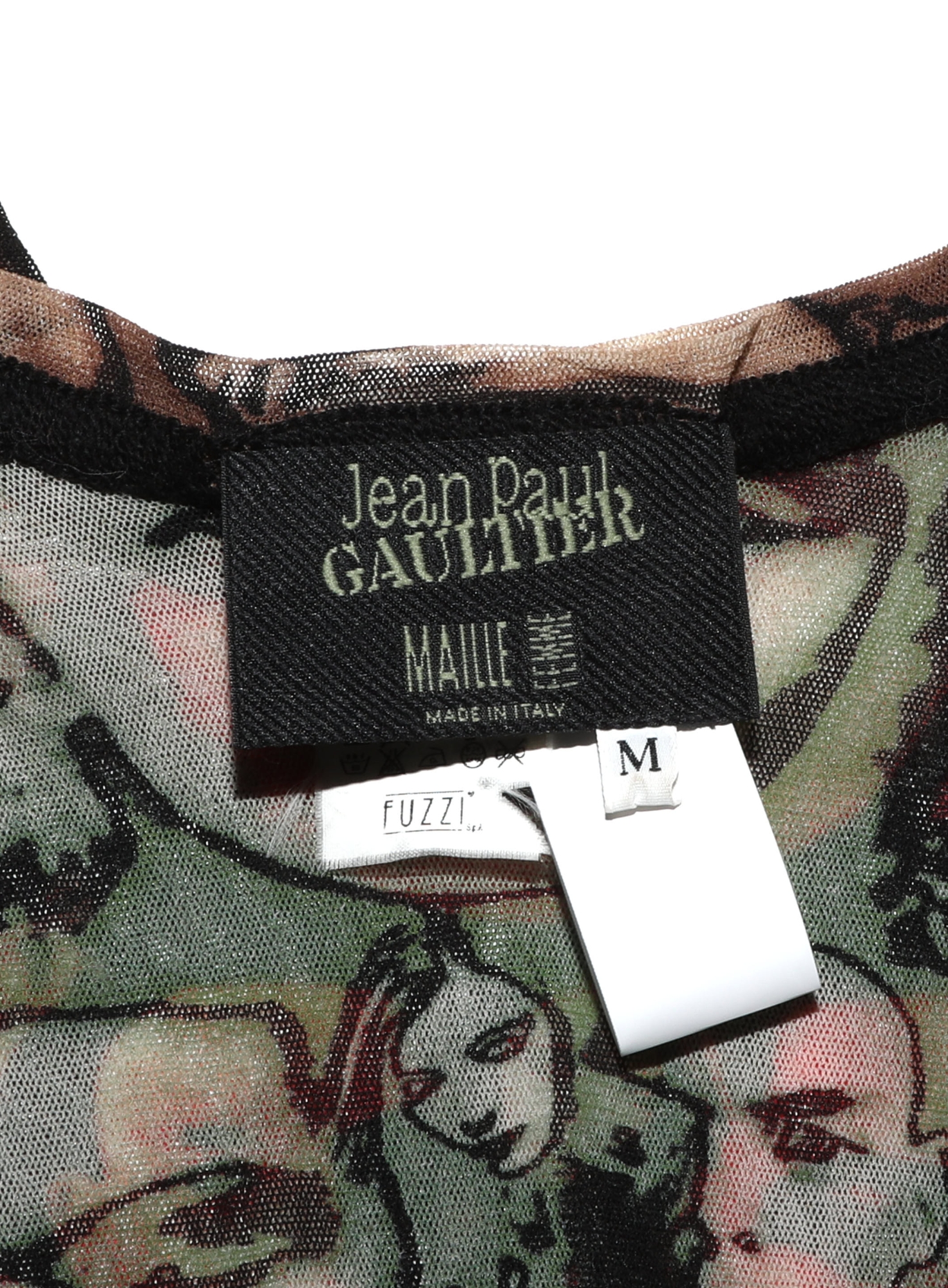 Rare F/W 1992 Mesh Face Print Top - Jean Paul Gaultier | Authentic