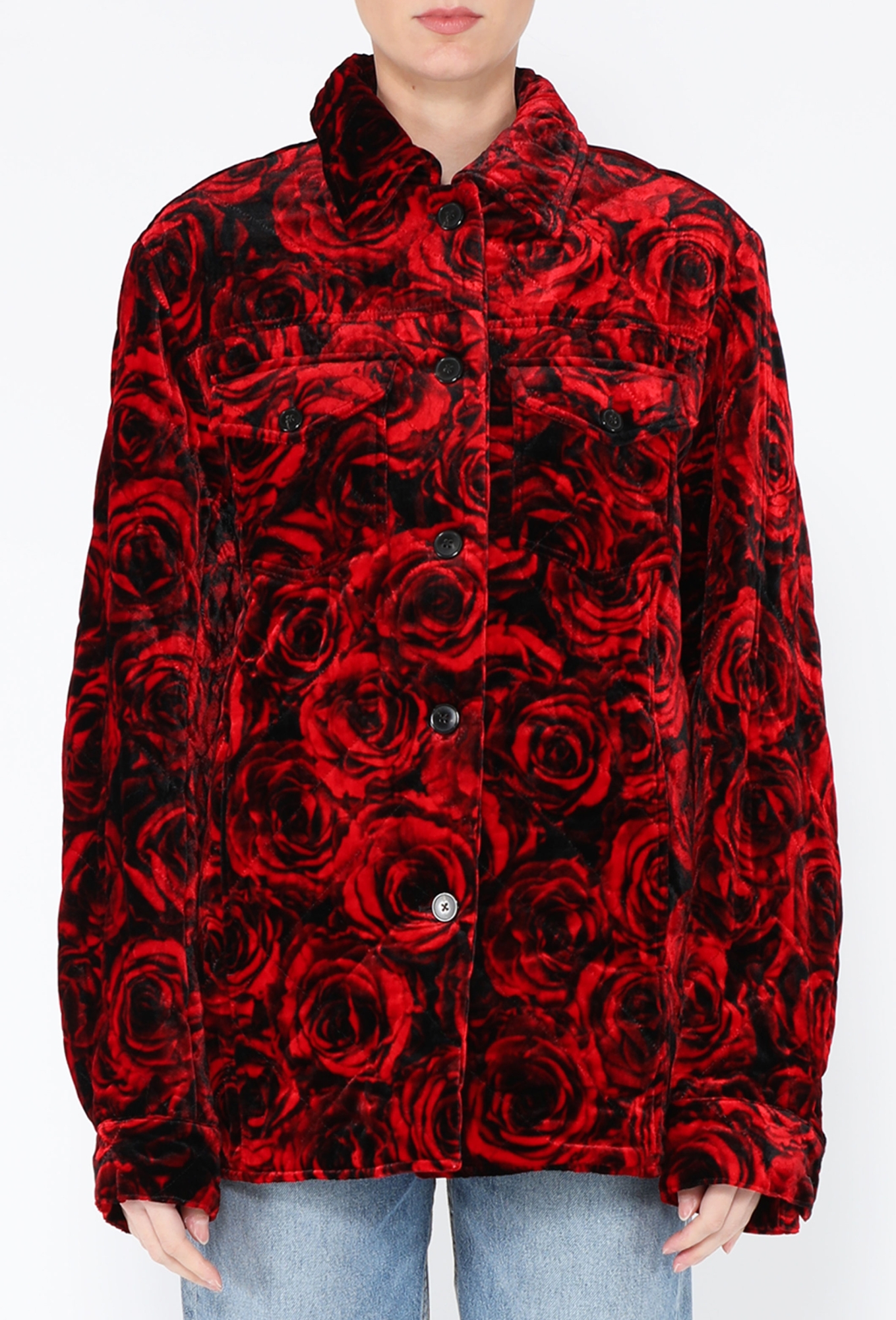 F/W 2021 Velvet Rose Printed Jacket - Dries Van Noten | ReSee