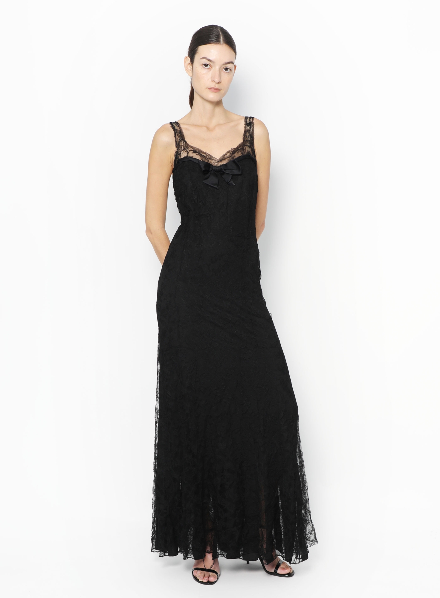 vintage chanel lace dress CHANEL | Dresses | Chanel Vintage Fall 995 Black Floral Lace Sweetheart  Bustier Dress