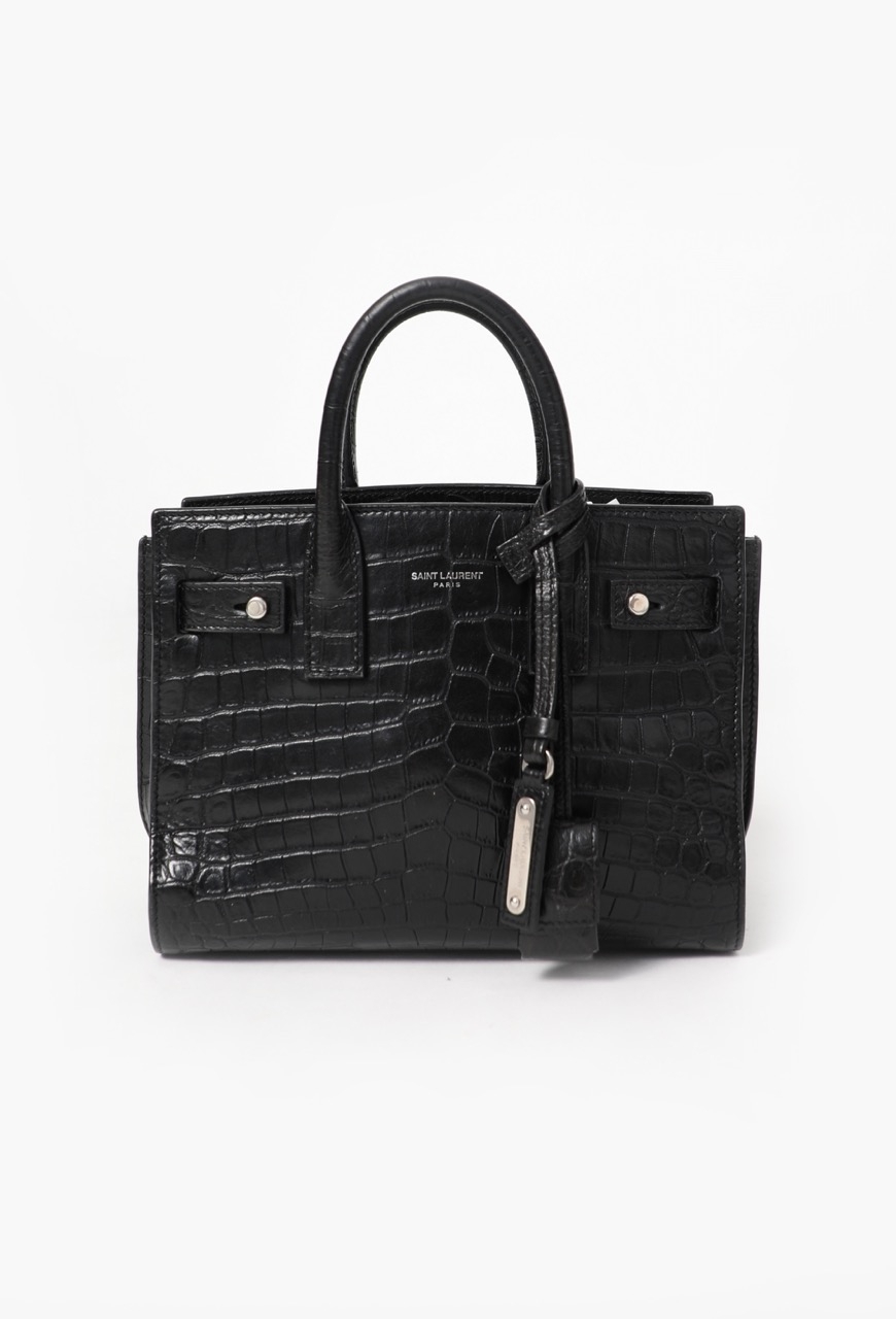 SAINT LAURENT PARIS クロコダイル 財布 黒